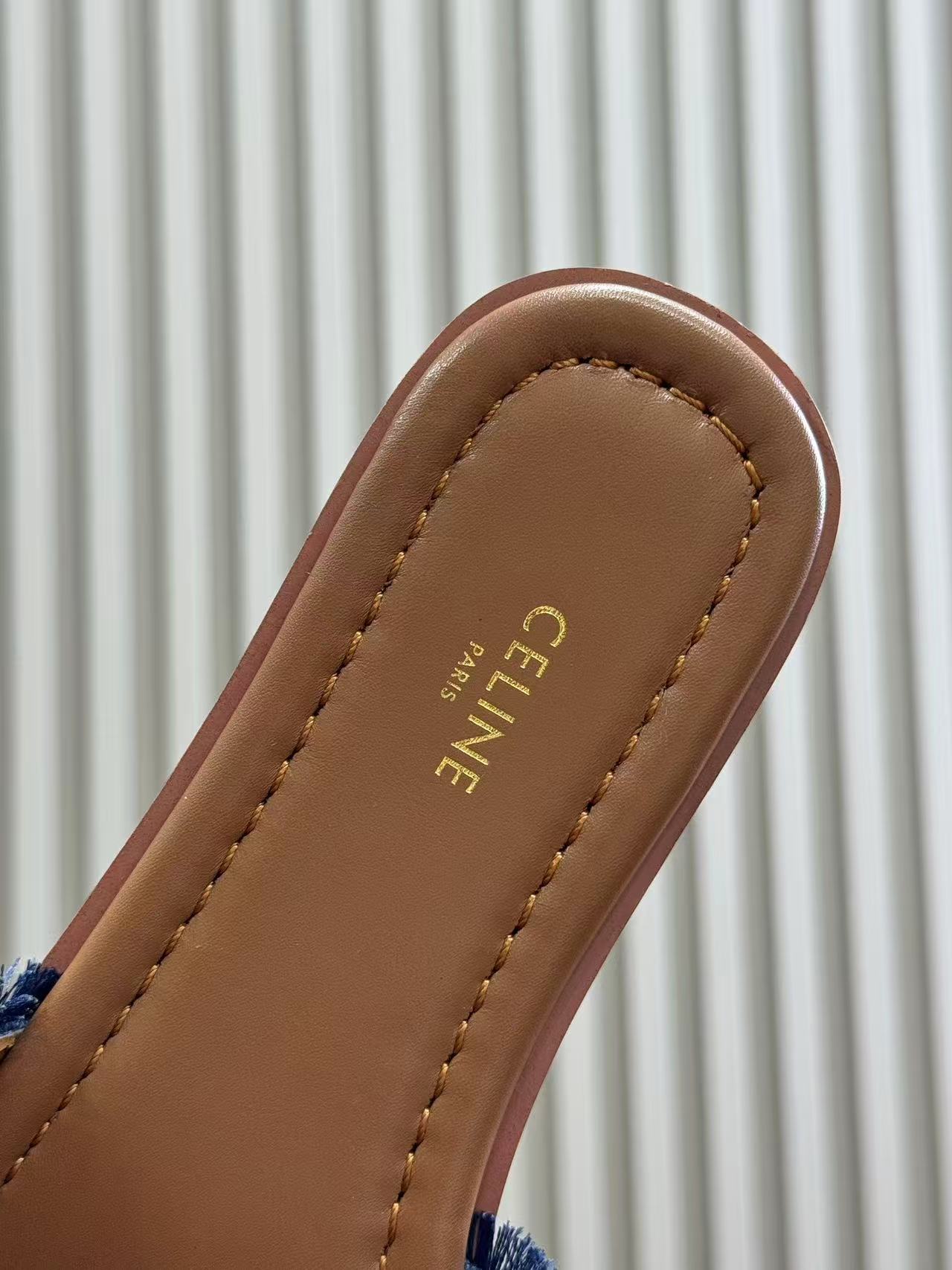 CELINE マリナ フリンジミュール / デニム