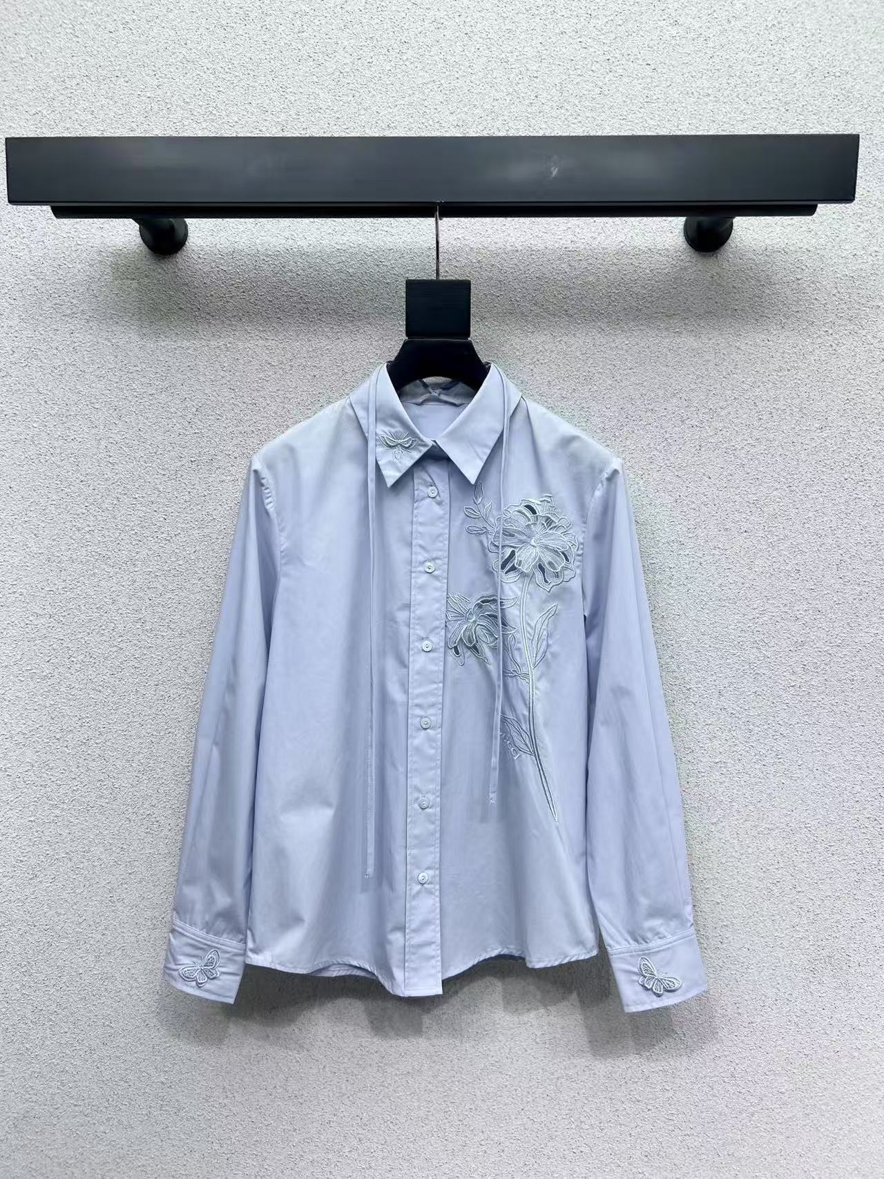 GUCCI エンブロイダリー付き コットンポプリン シャツ