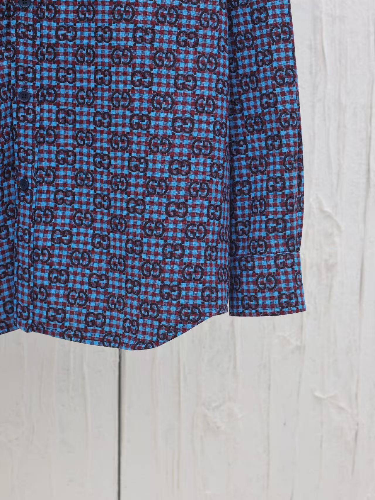 GGギンガムチェック コットンウール ジャカード シャツ