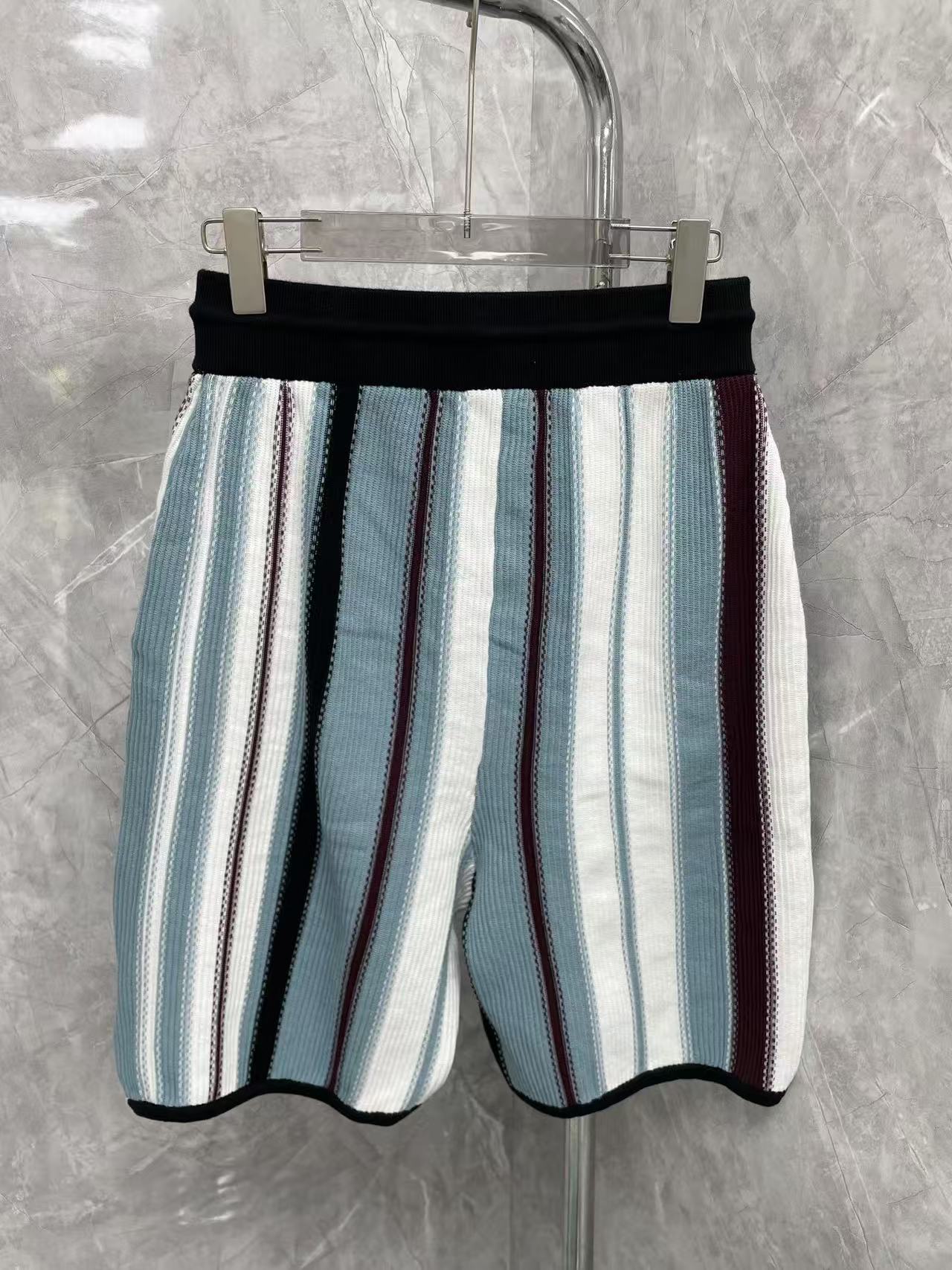 LV ストライプ  クロシェ ショートスリーブシャツ +ストライプ クロシェショーツ