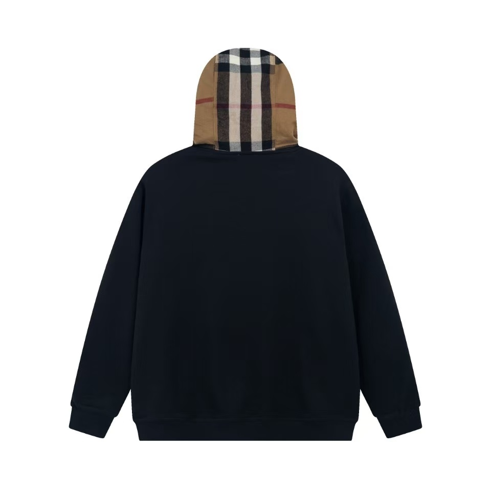 Burberry チェックフード コットン ジップフーディー