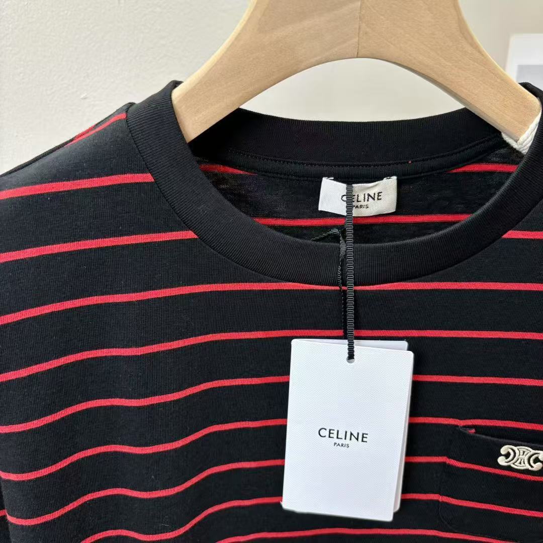 CELINE トリオンフ レギュラーTシャツ ストライプ / ジャージー