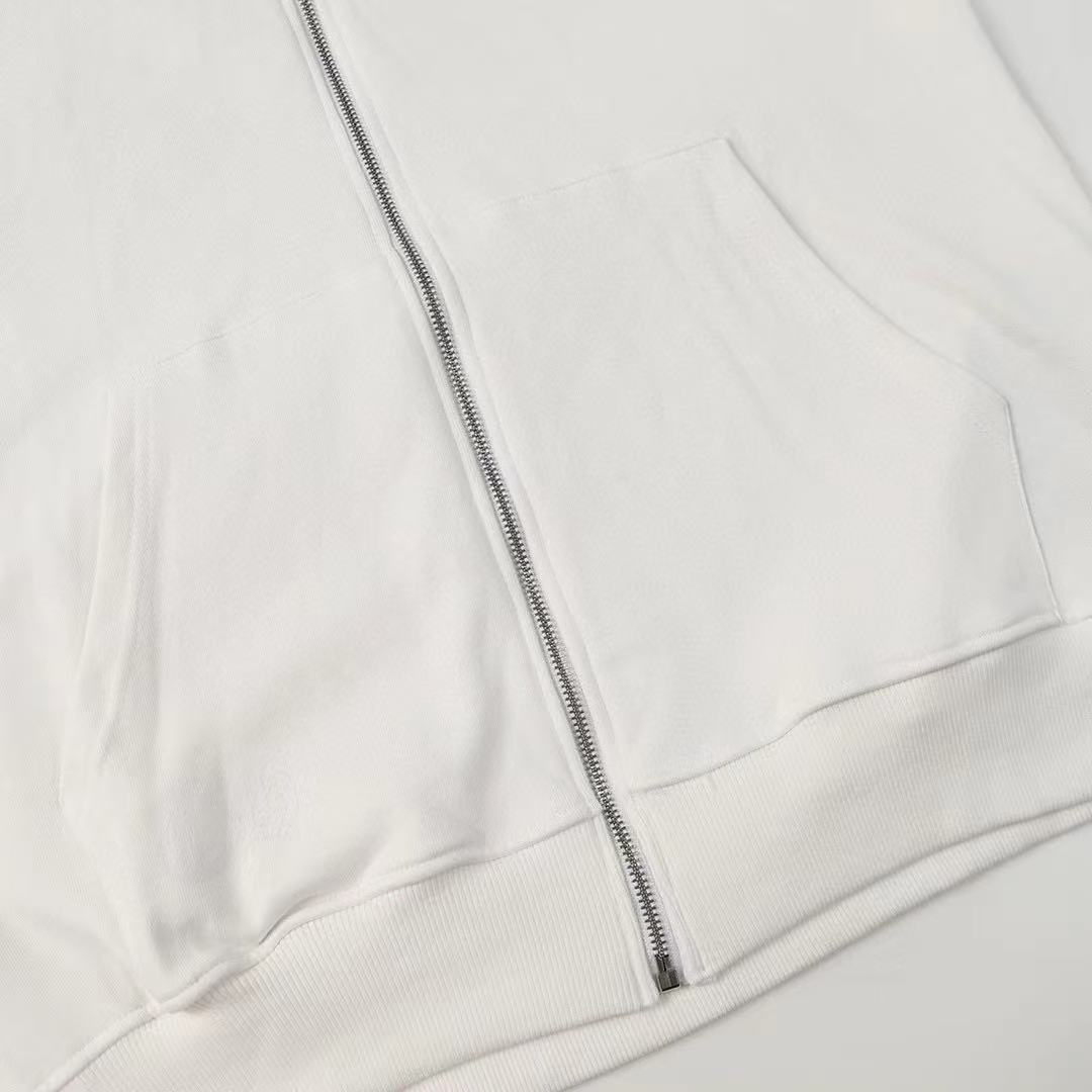 CHROME HEARTS (クロムハーツ) SWTSHRT HD ZIP 袖フローラル バックホースシュープリント ジップアップパーカー