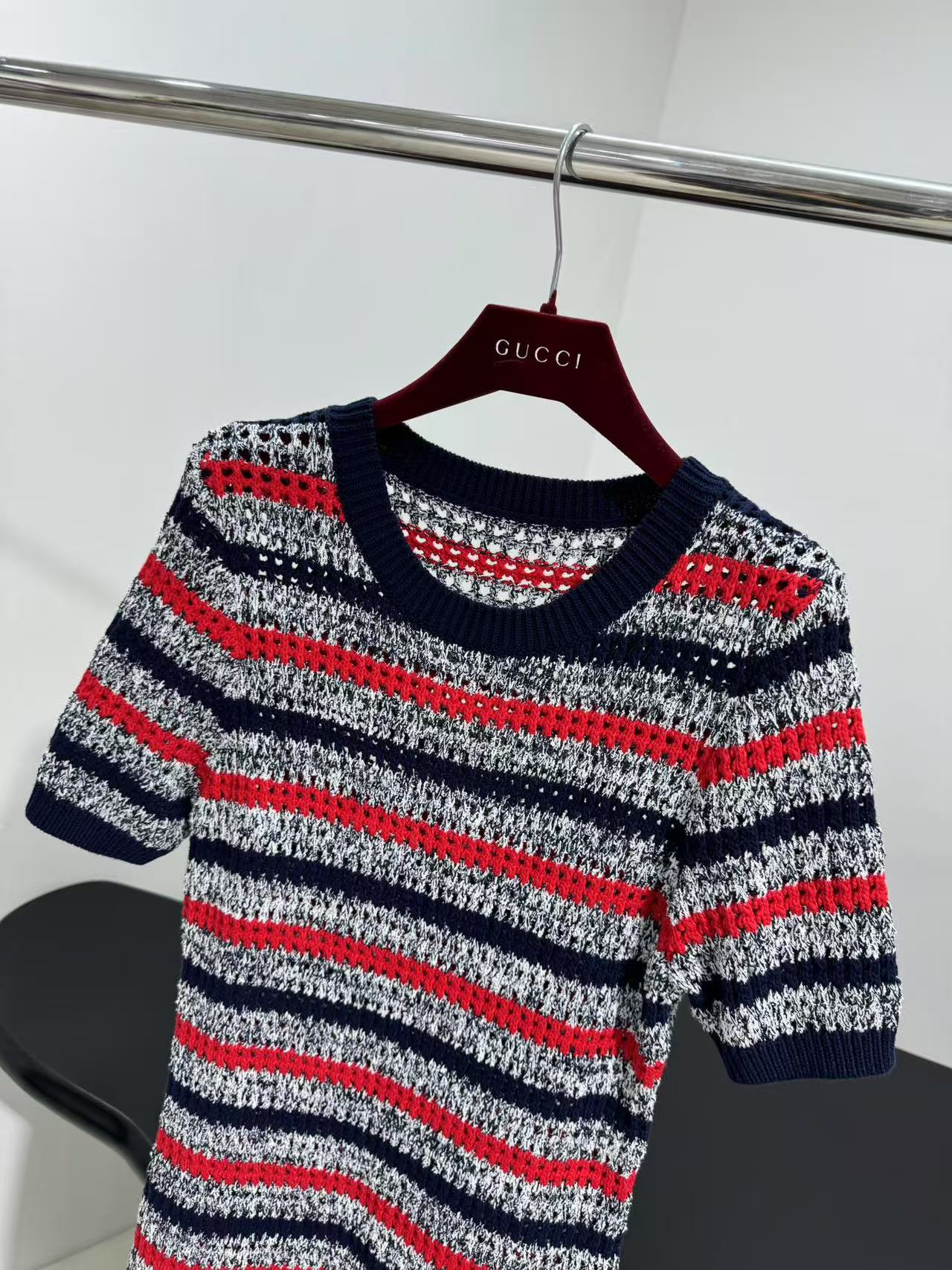 GUCCI ストライプ ファインコットンニット ドレス