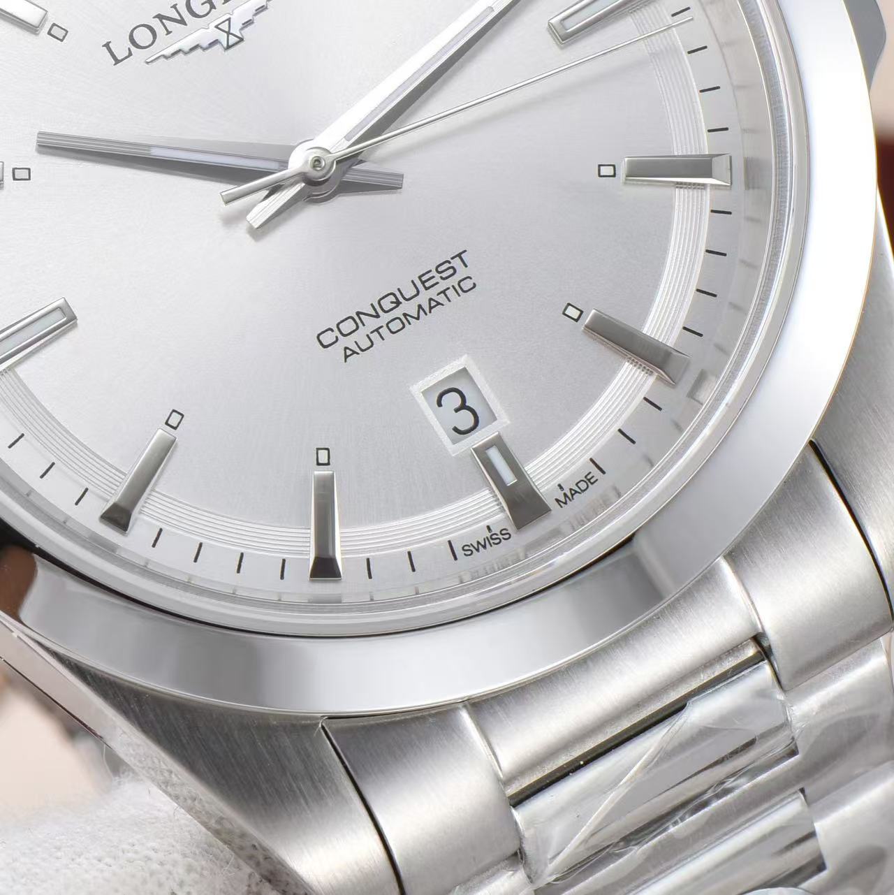 LONGINES  ロンジン  コンクエスト, L3.830.4.72.6, 自動巻 ウォッチ, Ø 41.00 mm, ステンレススティール.