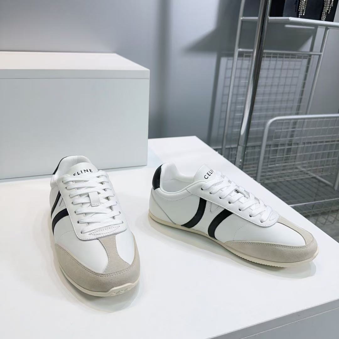 トリオンフ付き CELINE ジョガー レースアップ ロースニーカー / カーフスキン & スエードカーフスキン