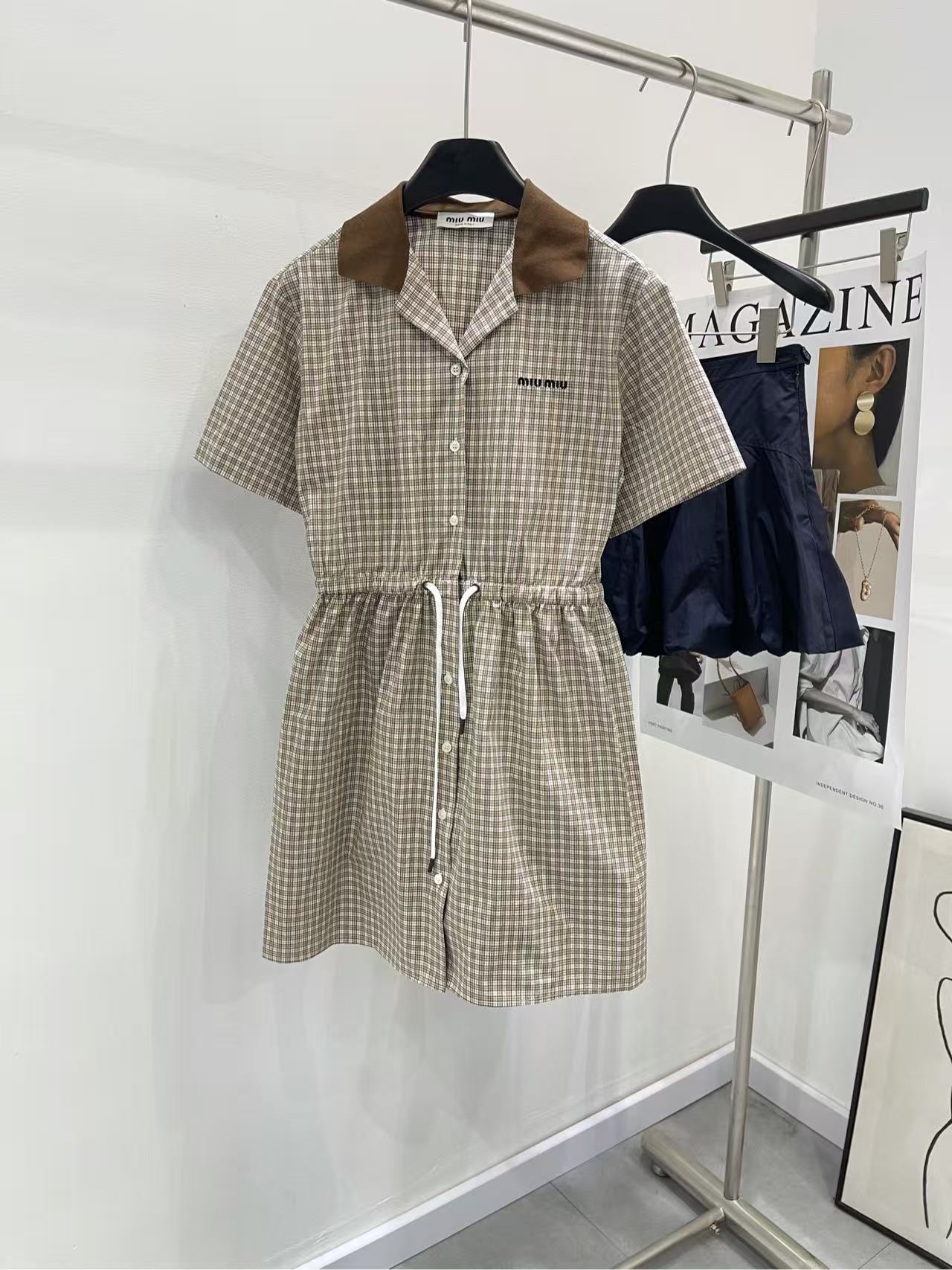 MIUMIU チェック ミニドレス