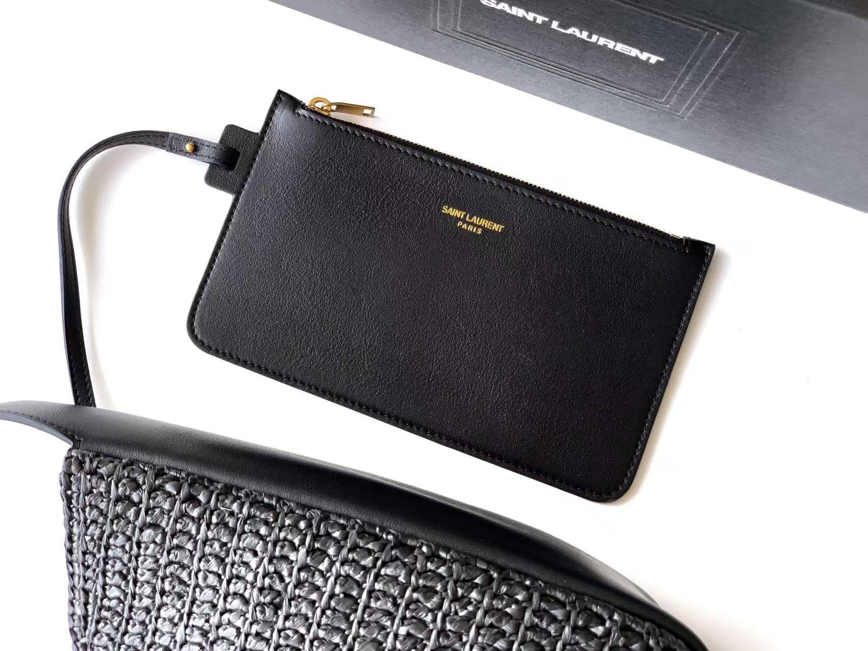 Saint Laurent サンローラン  LE 5 À 7 ソフト スモール（ラフィア/レザー）