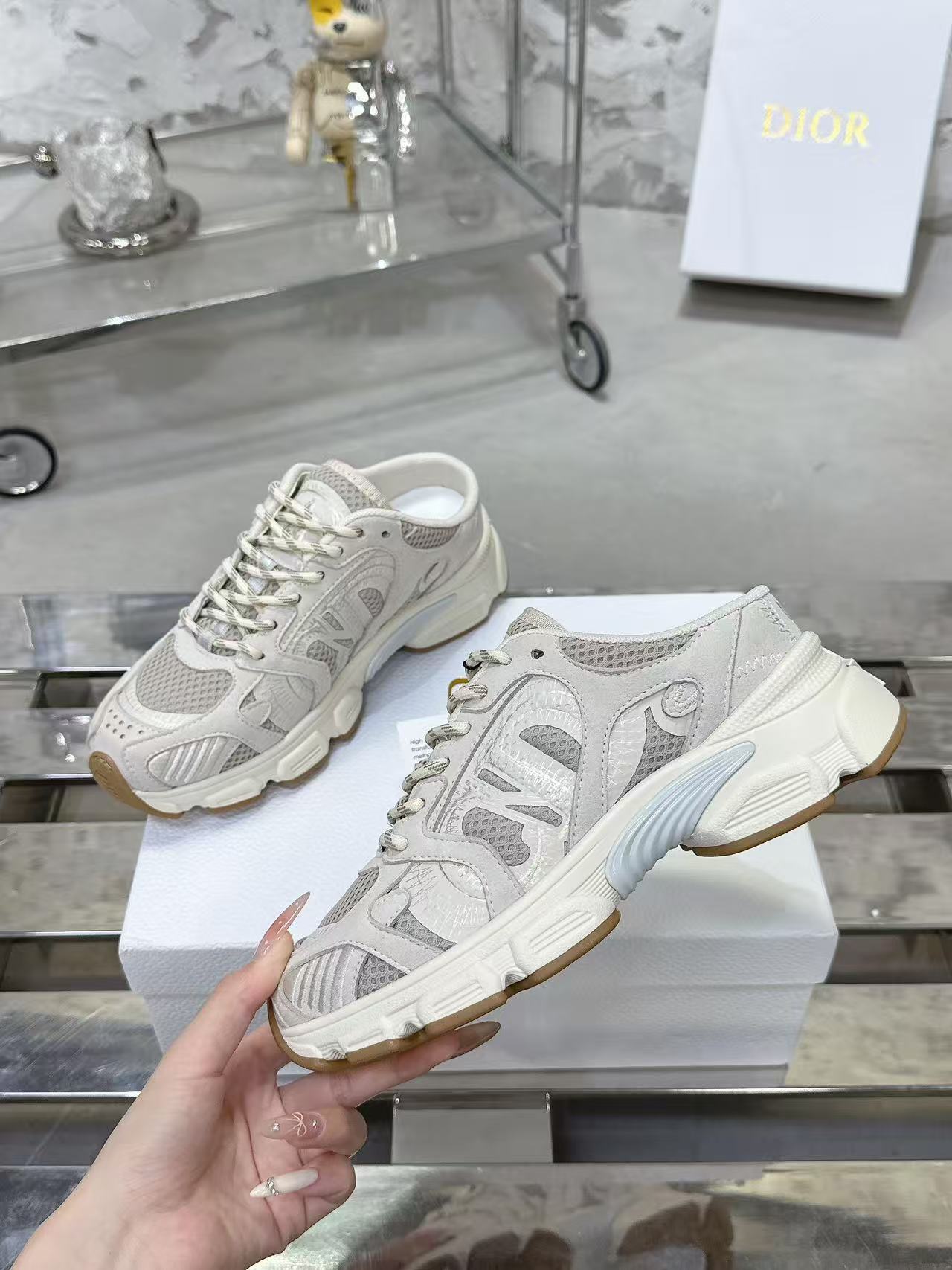 Dior Chrono スニーカー メッシュ & スエードカーフスキン