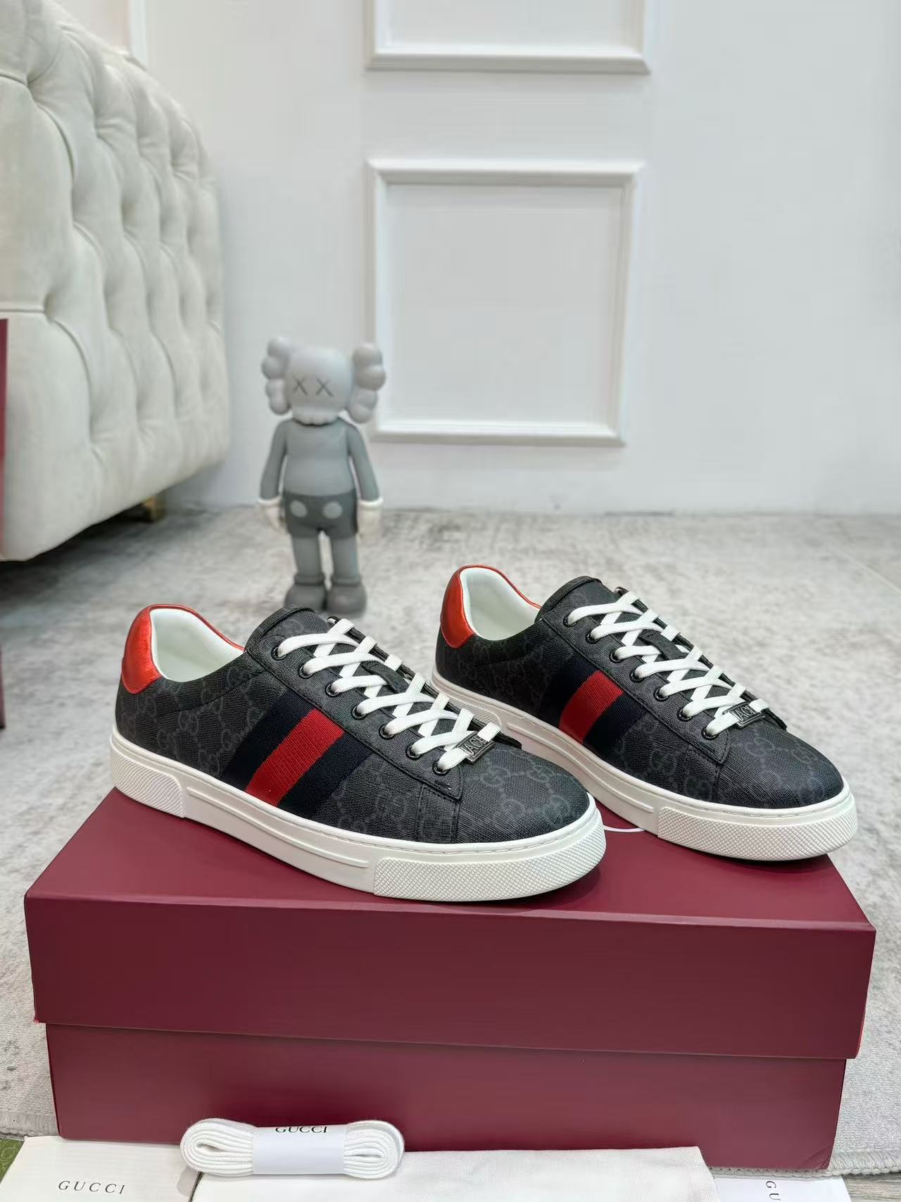 GUCCI〔エース〕ウェブ ストライプ メンズ スニーカー