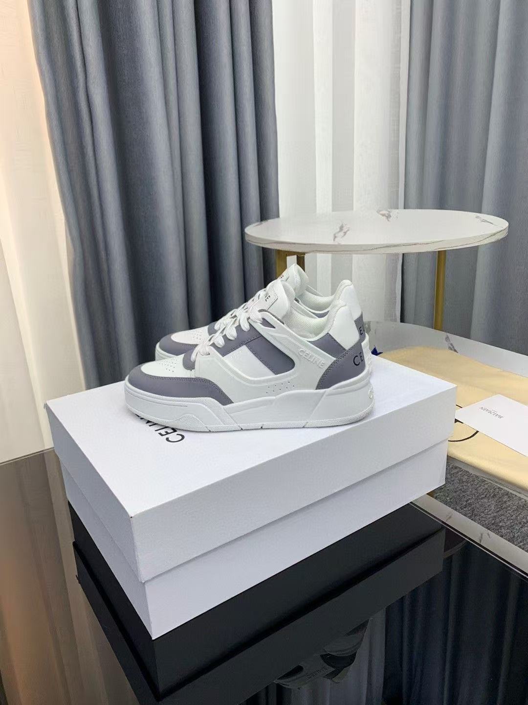 CELINE CT-09 レースアップ ロースニーカー / カーフスキン＆メッシュ