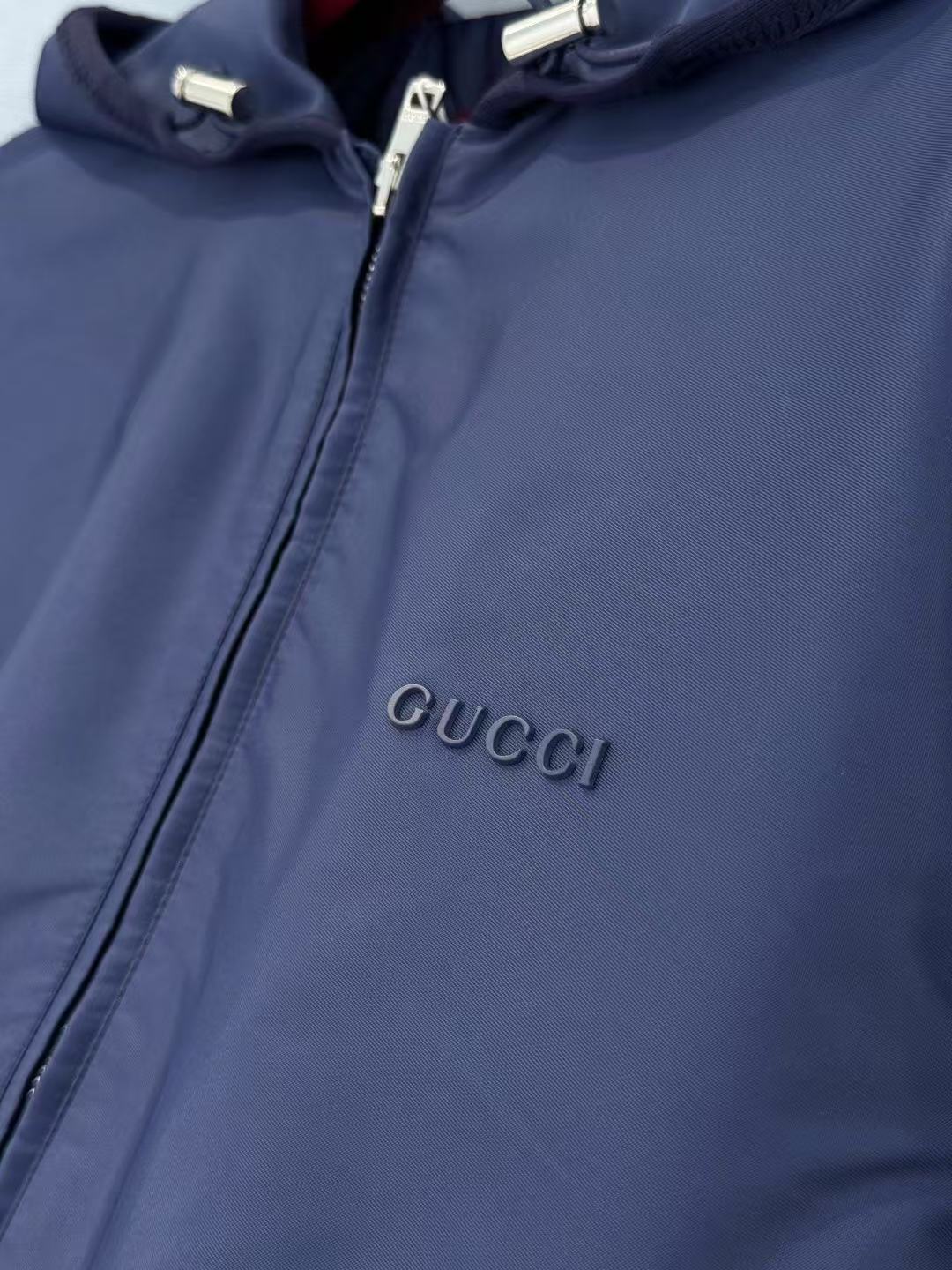 GUCCI メタル ロゴ ギャバジン ジャケット