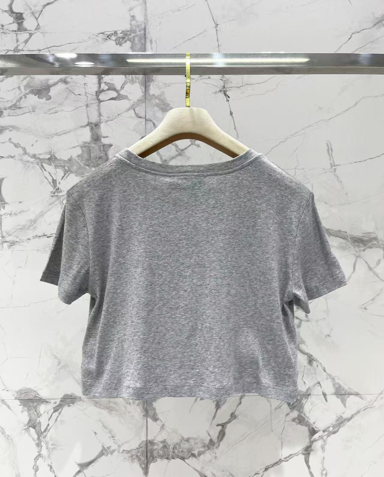 MIUMIU リブ編み ジャージー Tシャツ