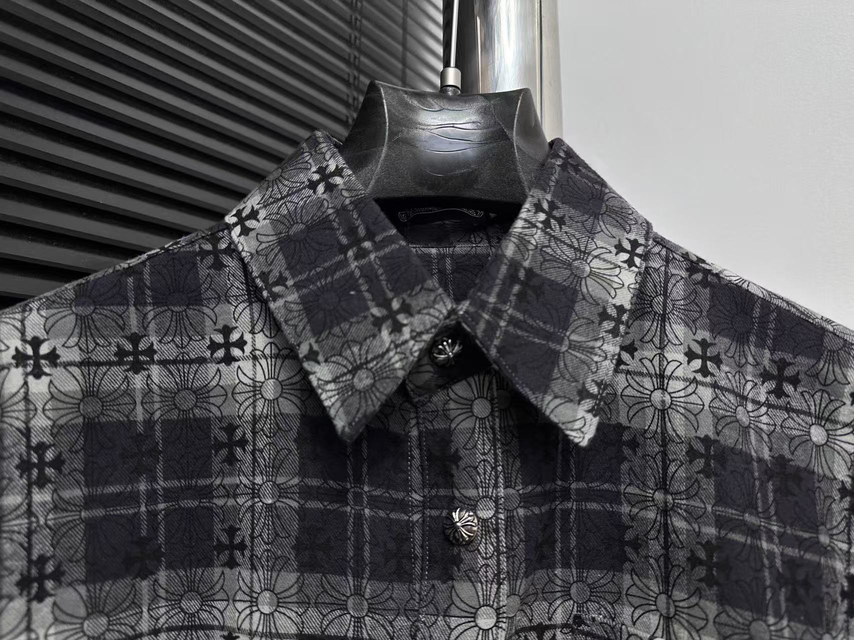 CHROME HEARTS クロムハーツ LOOSEENDS CHプラス 総柄 チェック ネルシャツ