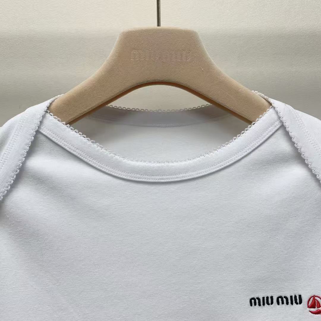 Petit Bateau X Miu Miu ストレッチジャージー スリムTシャツ