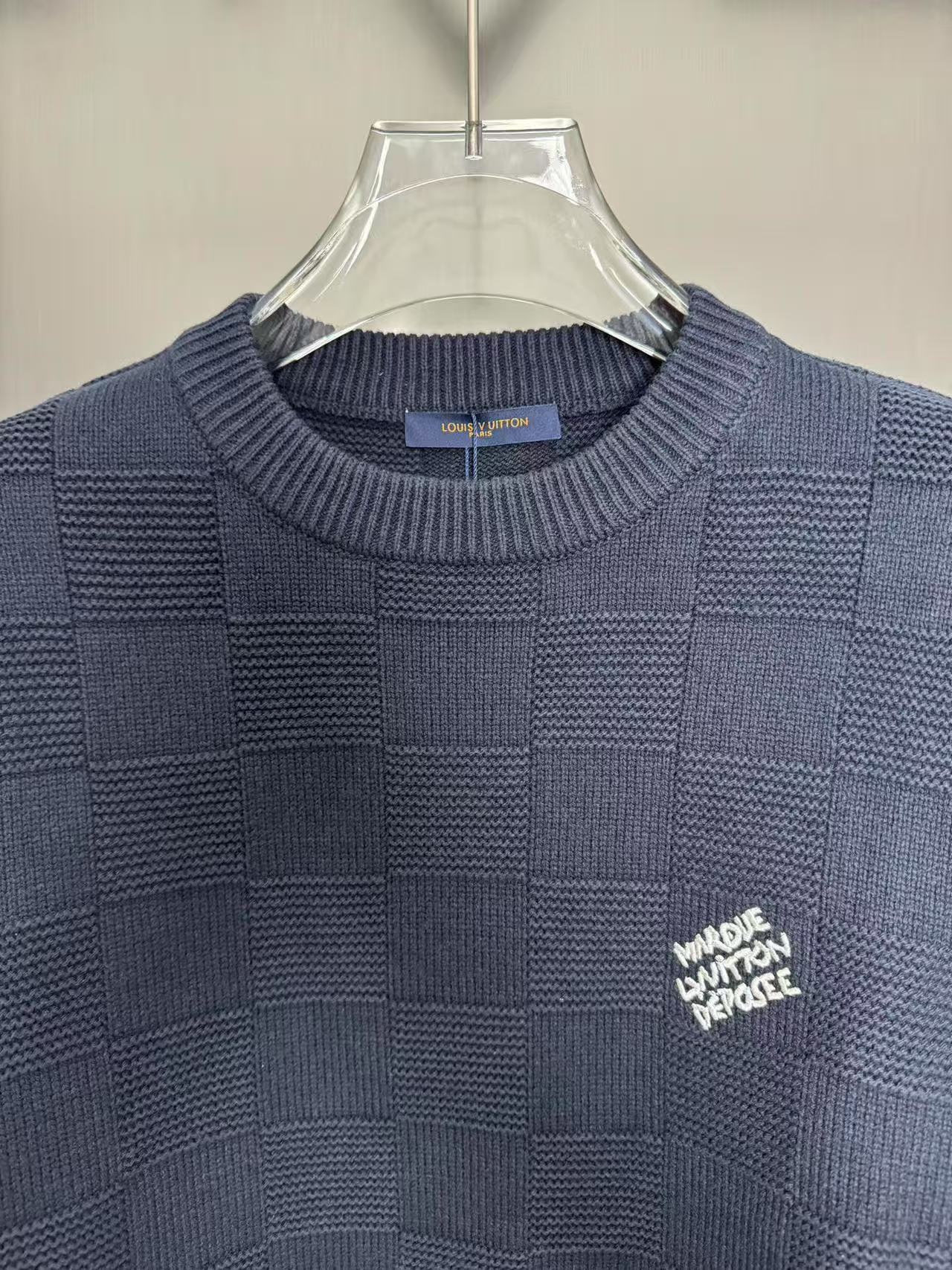 Louis vuitton エンベリッシュド ウールダミエプルオーバー