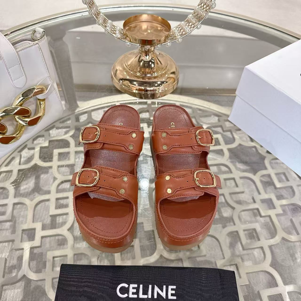 CELINE ポリー ウェッジミュール / カーフスキン