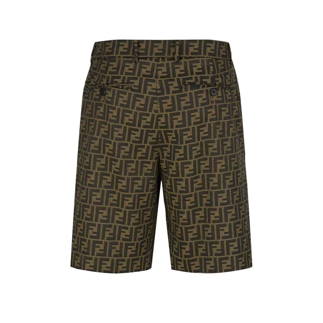 Fendi ブラウンファブリック バミューダパンツ