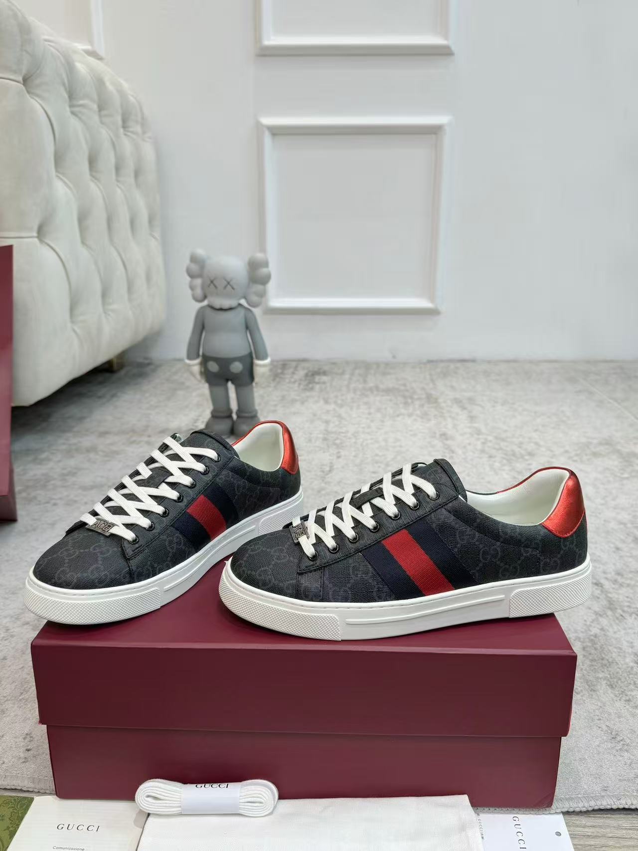 GUCCI〔エース〕ウェブ ストライプ メンズ スニーカー