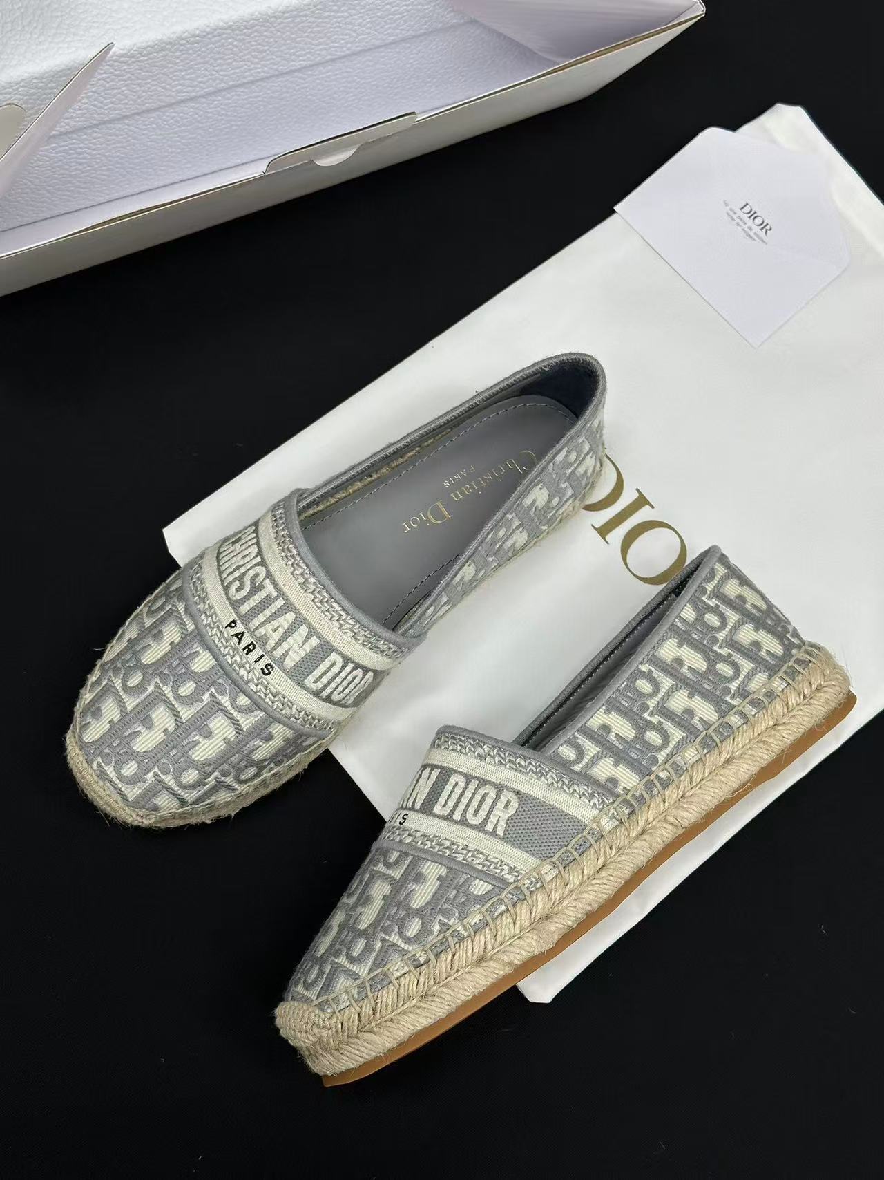 Dior Granville エスパドリーユ ディオール オブリーク エンブロイダリー コットン