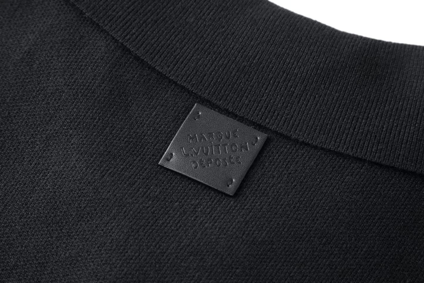 Louis vuitton ニットブルゾン ウィズ レザーディテール