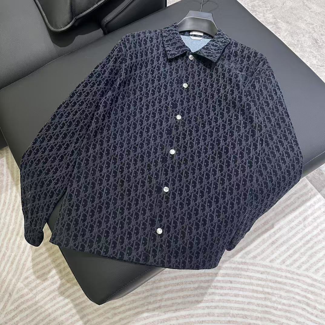 DIOR オーバーシャツ ディオール オブリーク コットンブレンド ツイル
