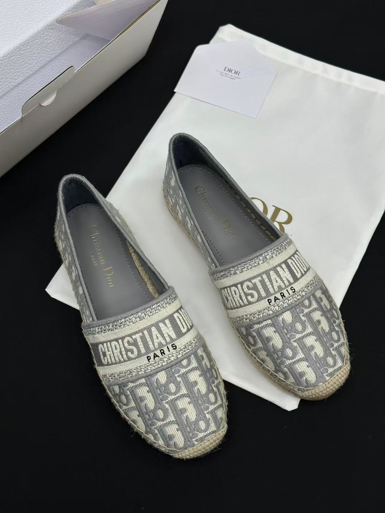 Dior Granville エスパドリーユ ディオール オブリーク エンブロイダリー コットン