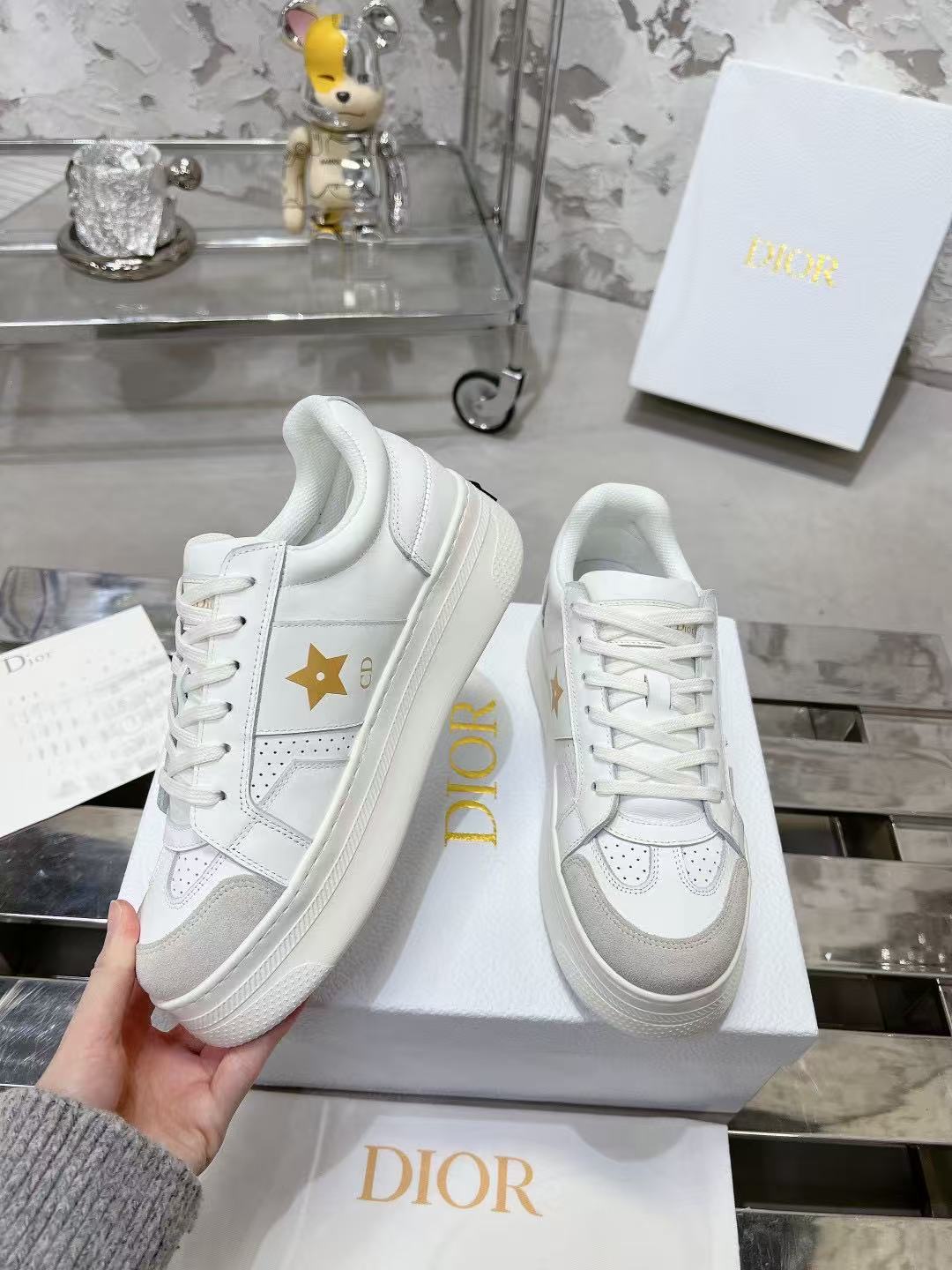 Dior Star プラットフォームスニーカー カーフスキン & スエードカーフスキン