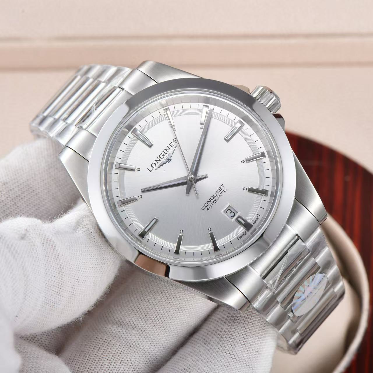 LONGINES  ロンジン  コンクエスト, L3.830.4.72.6, 自動巻 ウォッチ, Ø 41.00 mm, ステンレススティール.