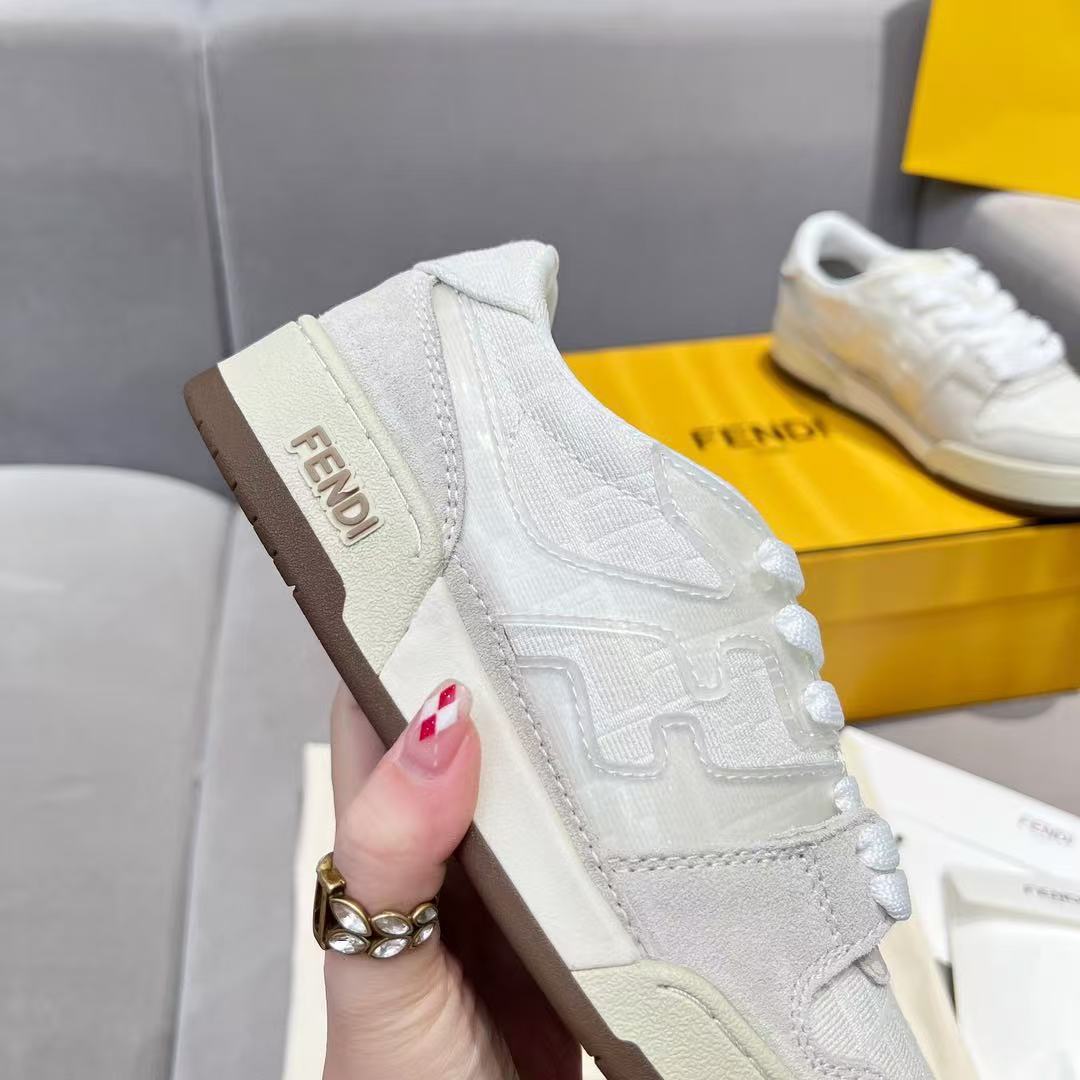 Fendi フェンディ マッチ キャンバス ロートップ ホワイトスエード