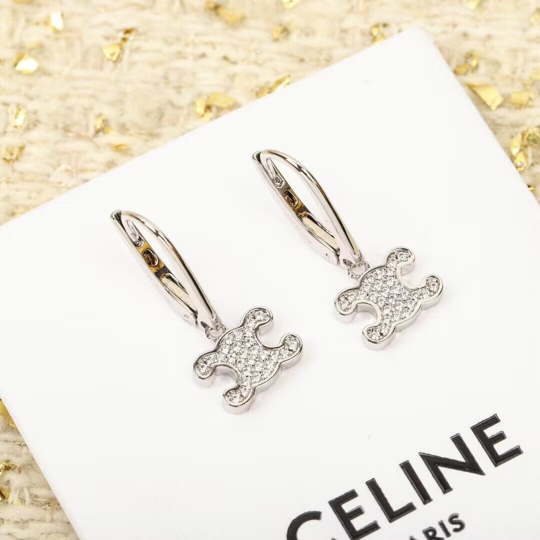 CELINE  トリオンフ ラインストーン ピアス