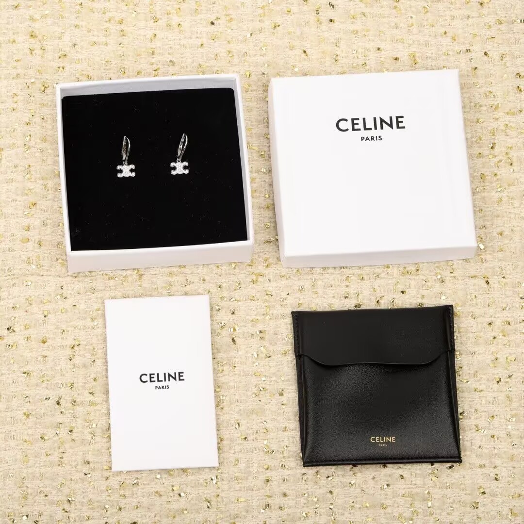 CELINE  トリオンフ ラインストーン ピアス