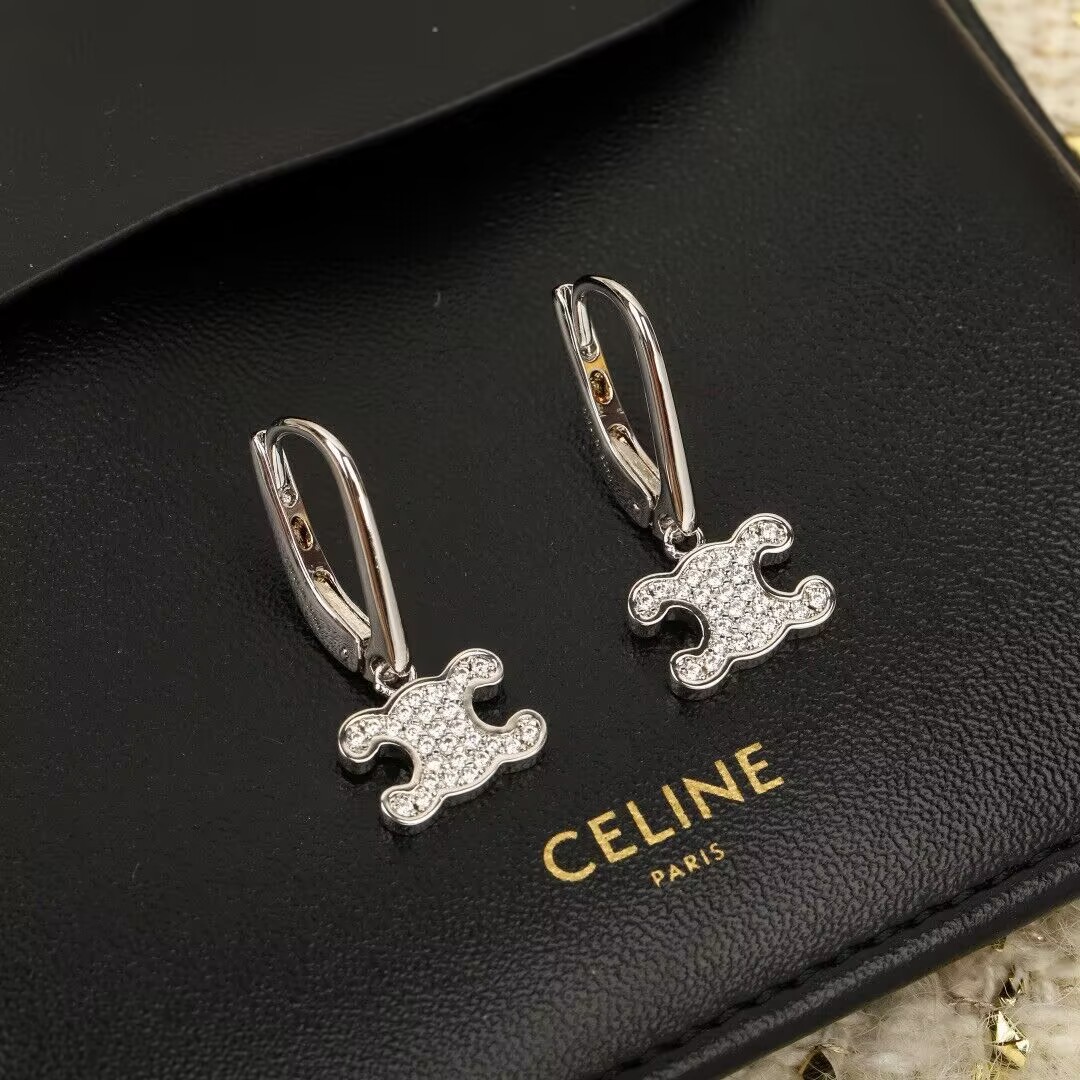 CELINE  トリオンフ ラインストーン ピアス