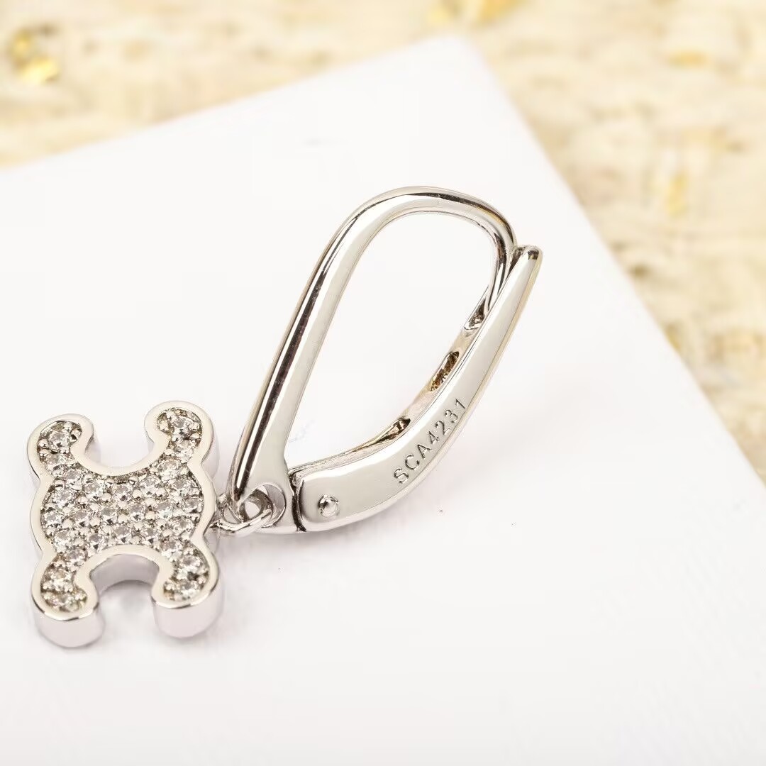 CELINE  トリオンフ ラインストーン ピアス