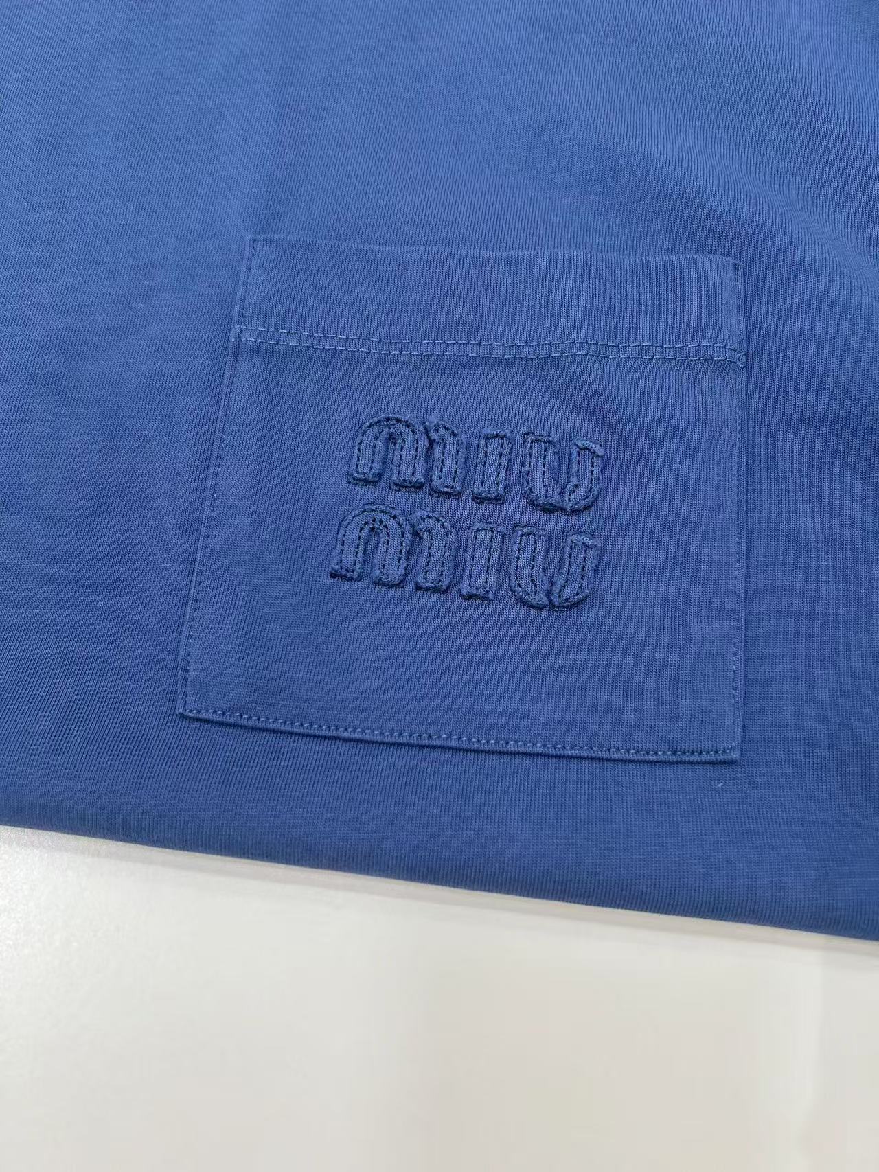 MIUMIU ガーメントダイ ジャージー 長袖Tシャツ