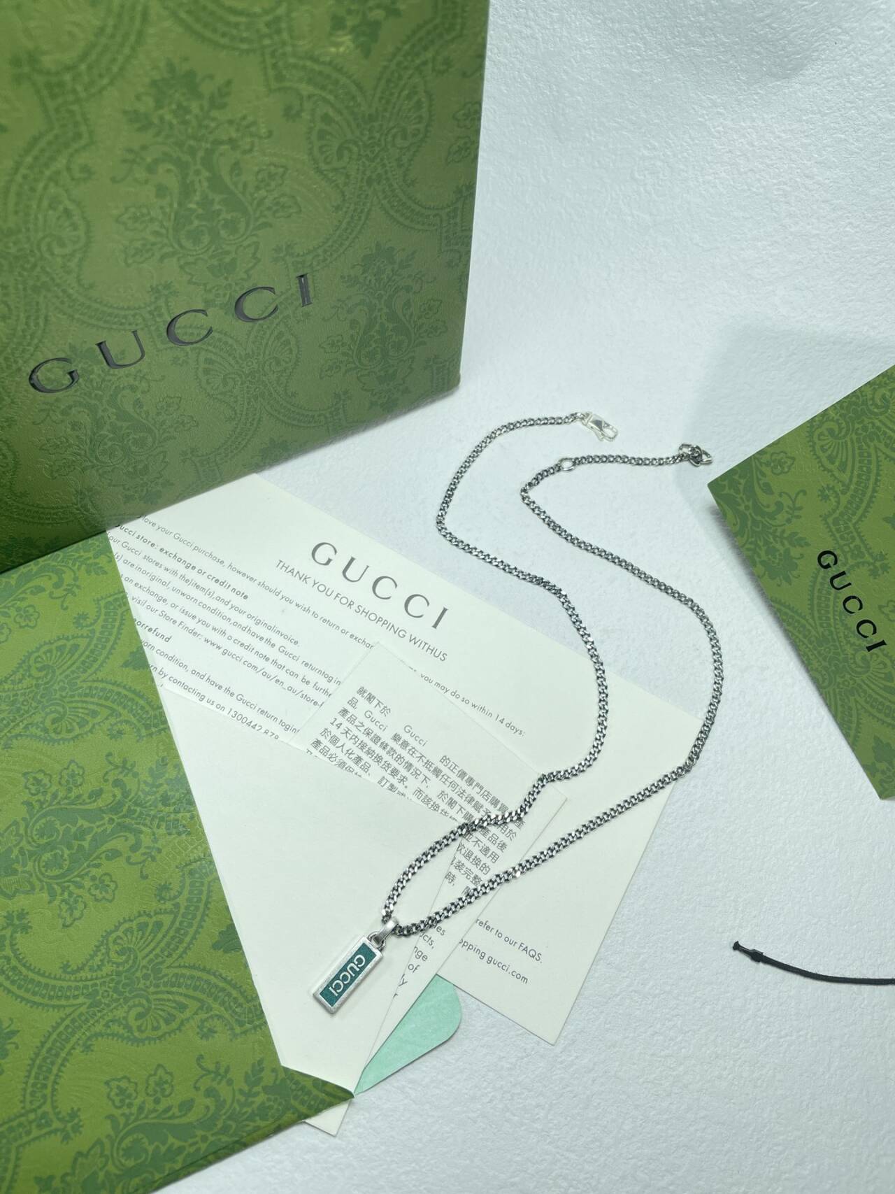 グッチ 喜平ターコイズ925シルバー ネックレス