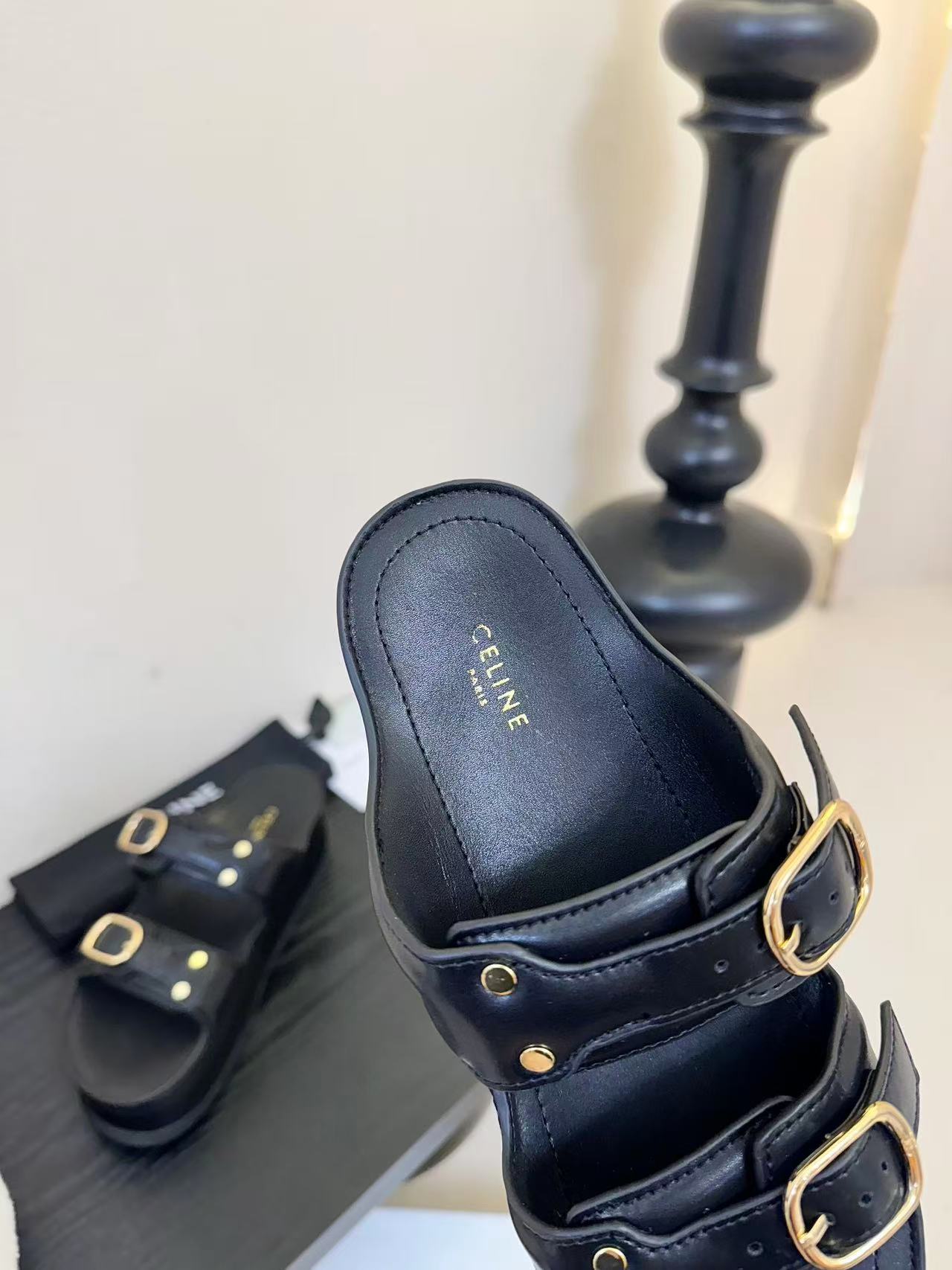 CELINE ポリー ウェッジミュール / カーフスキン