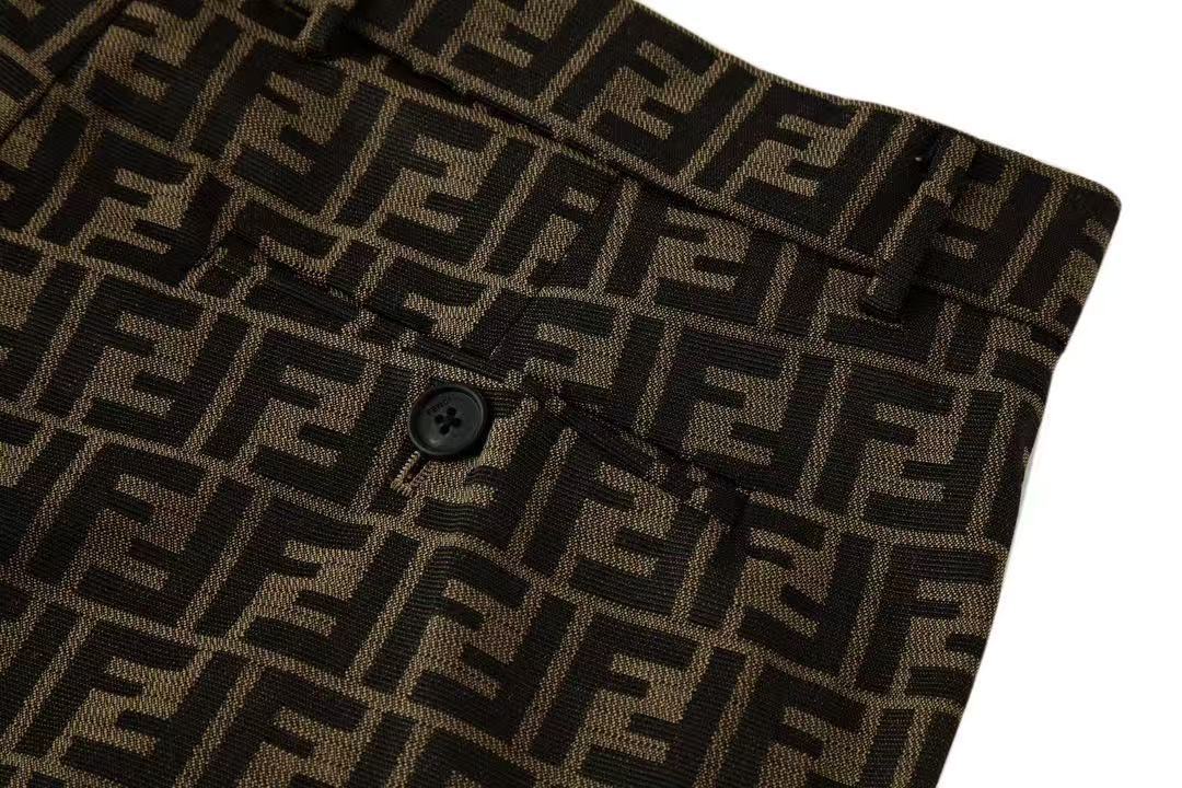 Fendi ブラウンファブリック バミューダパンツ