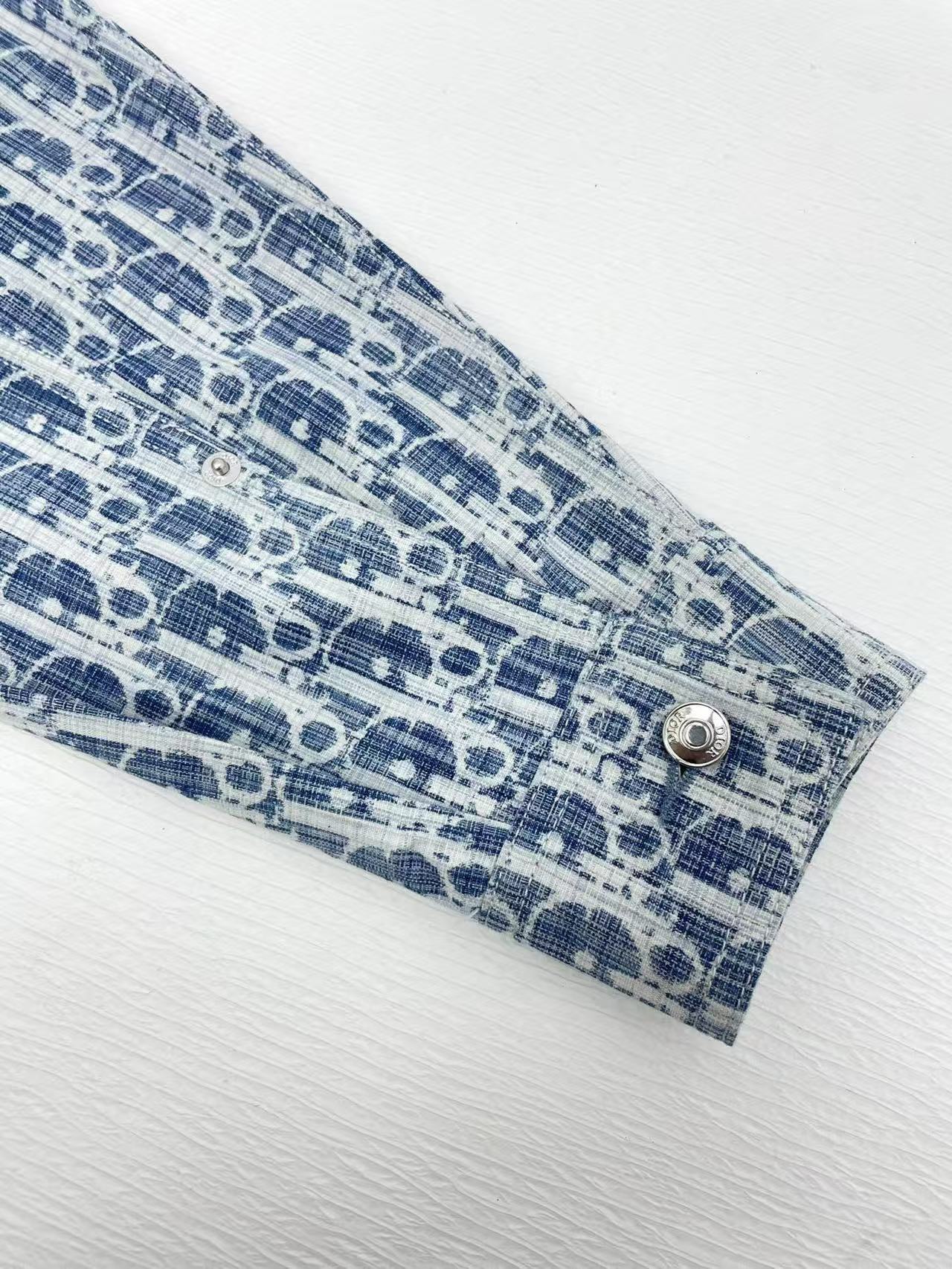 DIOR オーバーシャツ ディオール オブリーク カスリ コットンデニム