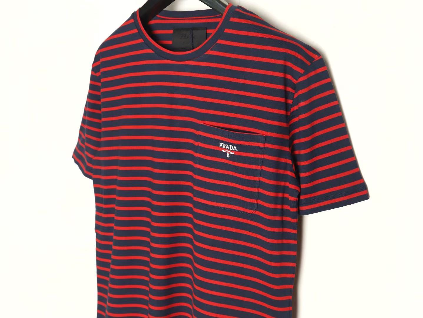 Prada ストライプ コットン Tシャツ