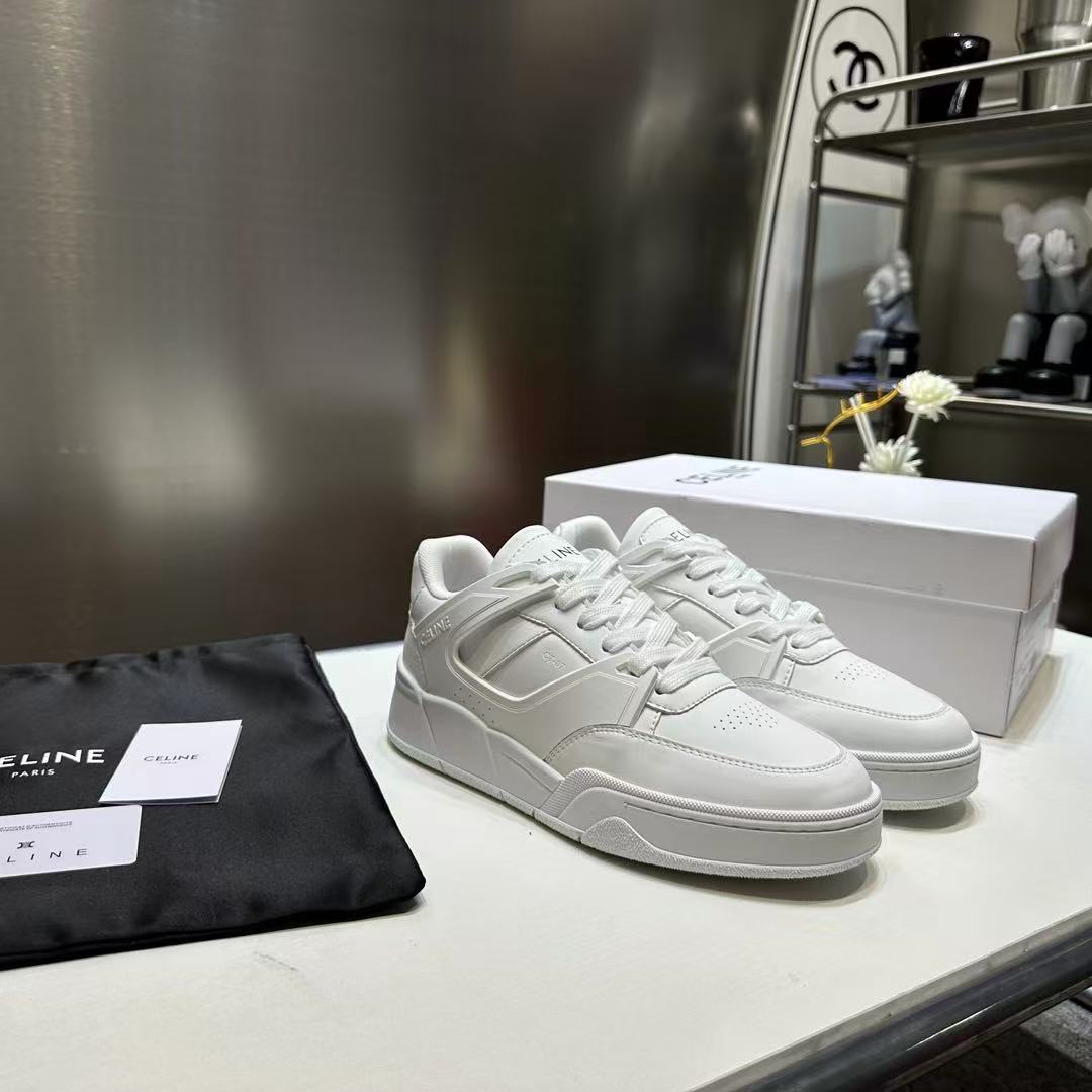 CELINE CT-09 レースアップ ロースニーカー / カーフスキン＆メッシュ