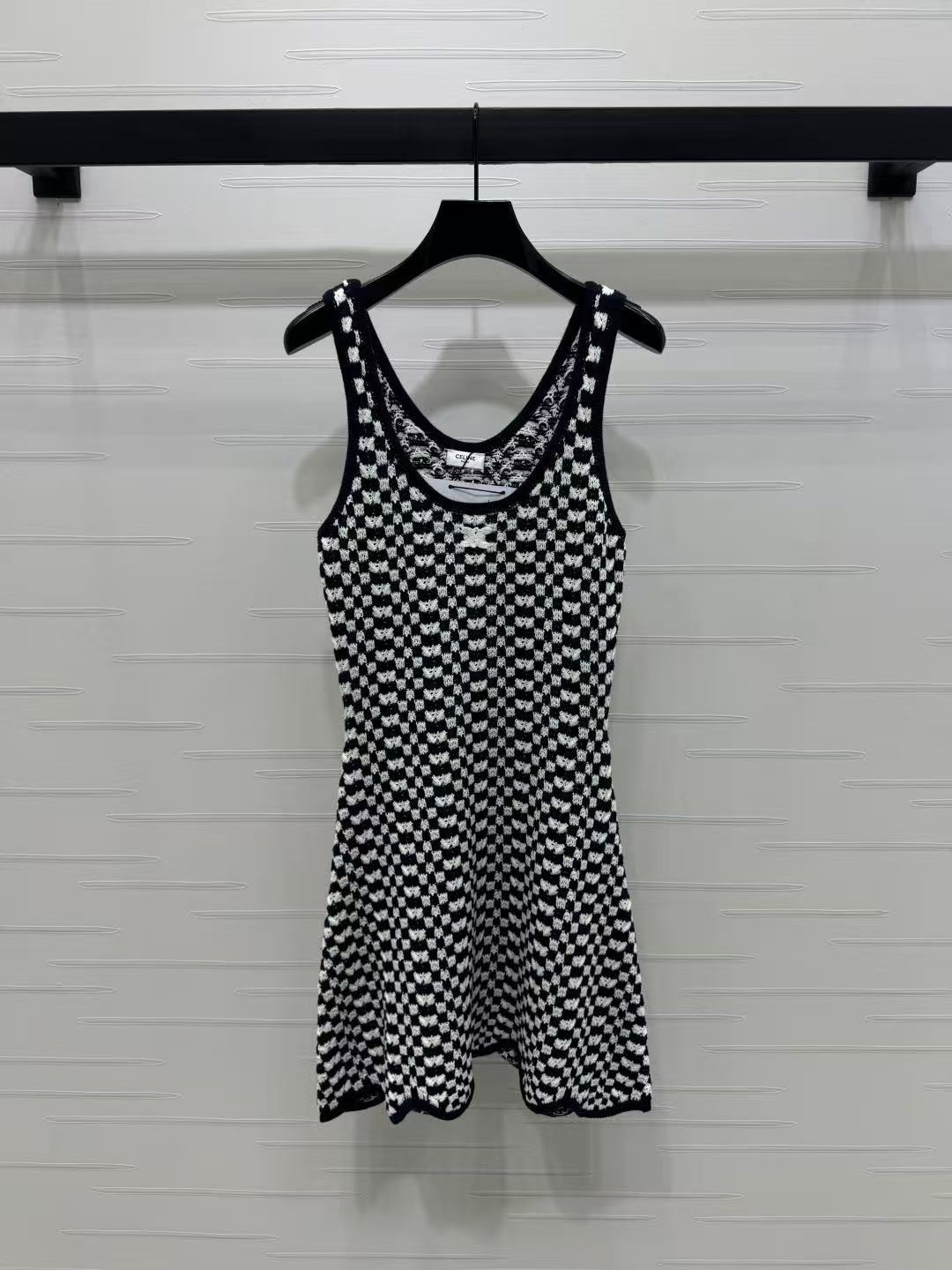 CELINE ミニスケータードレス / クロシェコットン