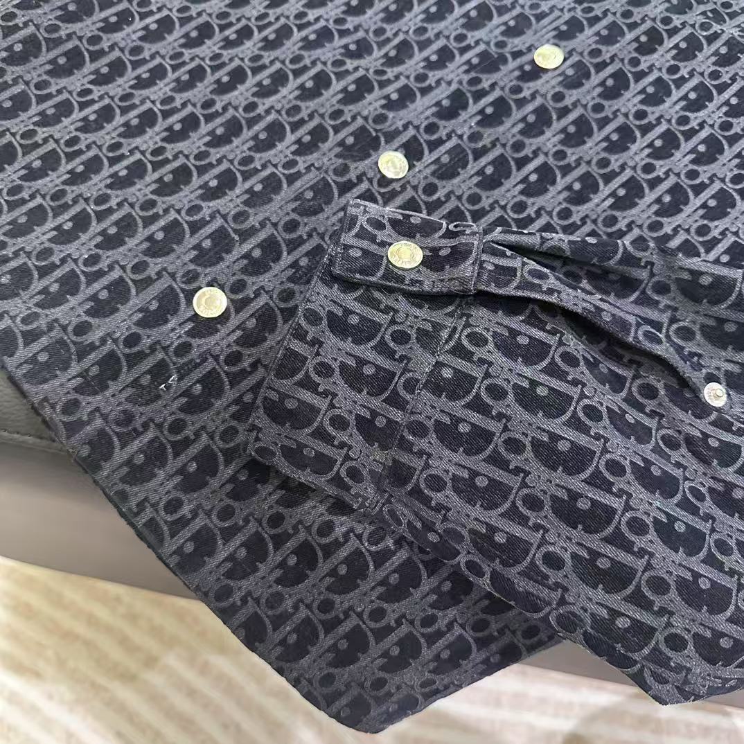 DIOR オーバーシャツ ディオール オブリーク コットンブレンド ツイル