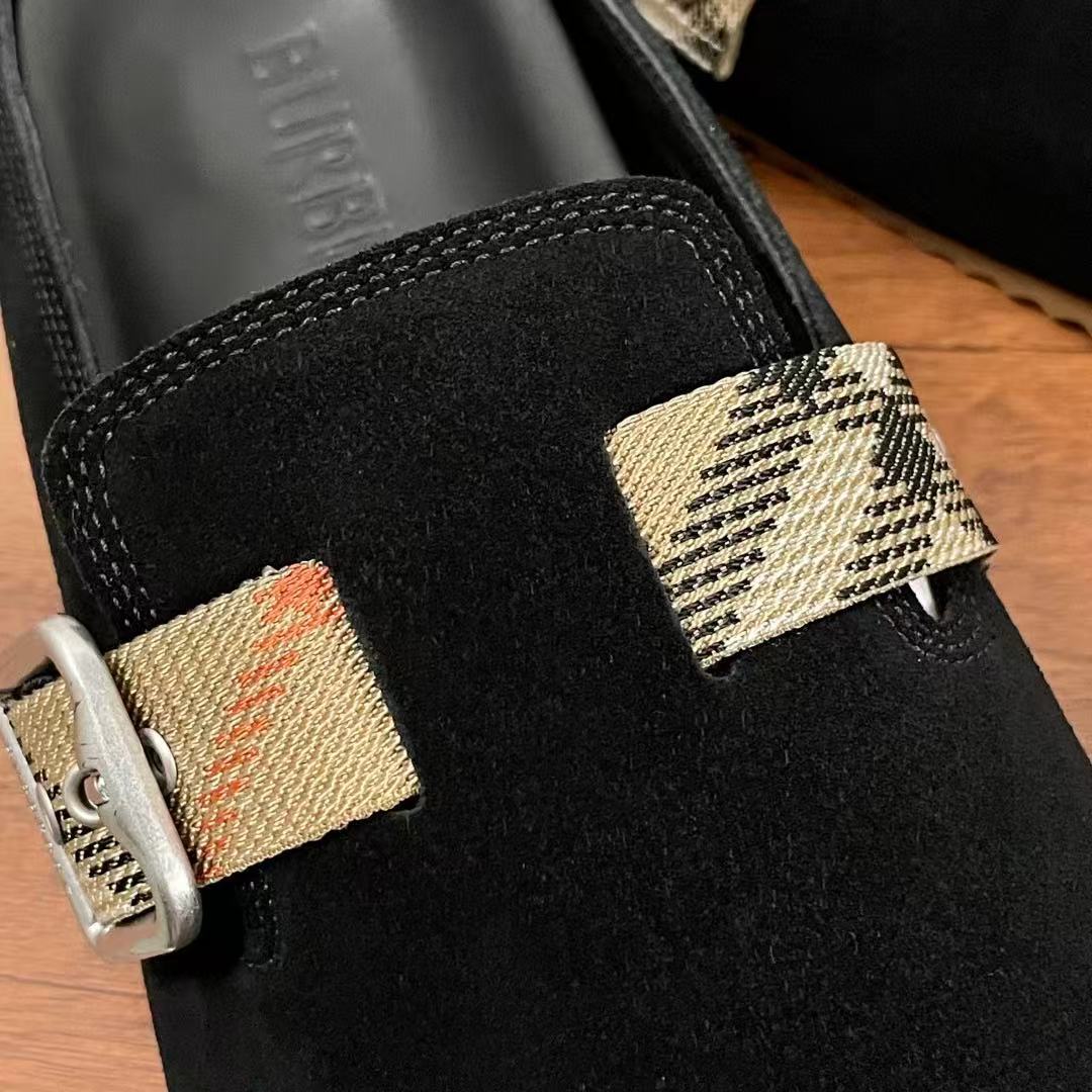 Burberry チェック スエード アーチンクロッグ