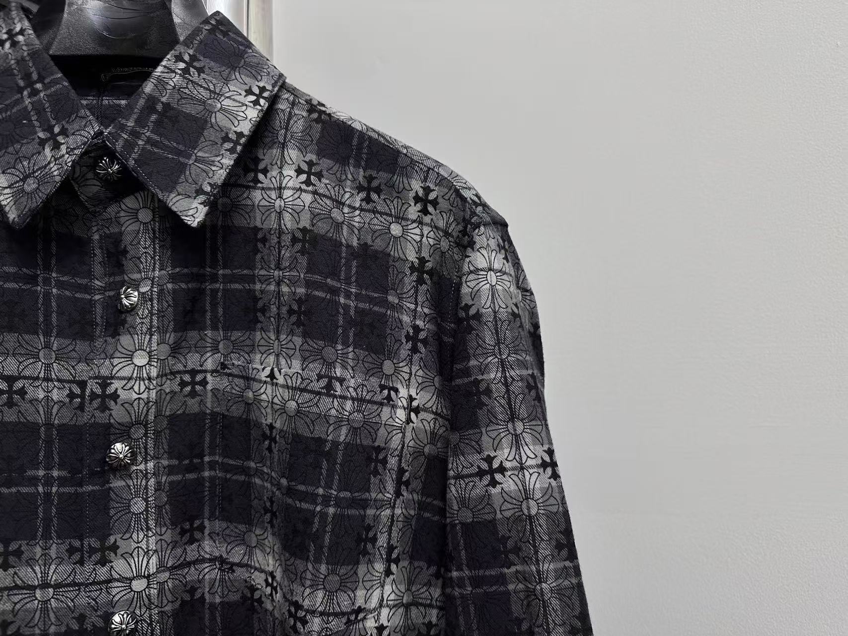 CHROME HEARTS クロムハーツ LOOSEENDS CHプラス 総柄 チェック ネルシャツ