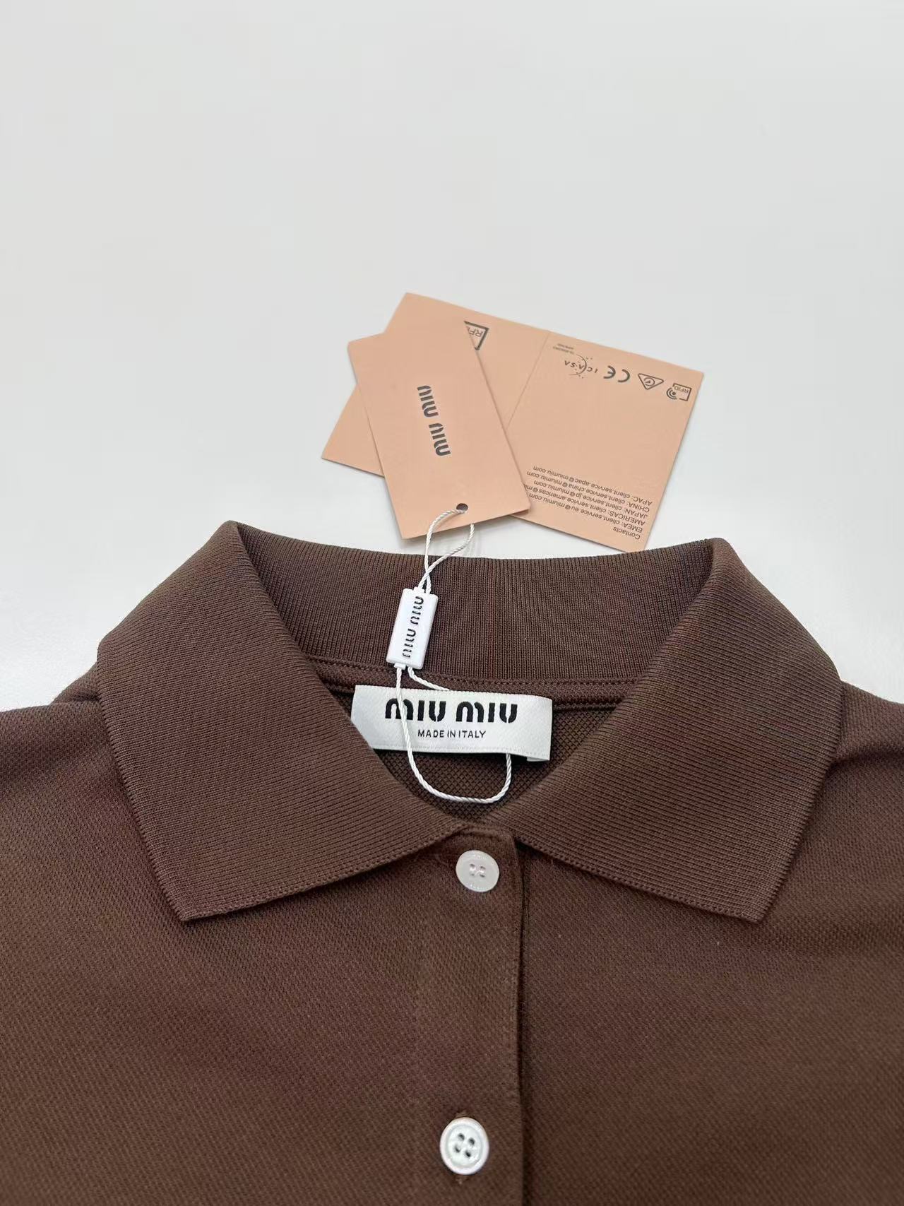 MIUMIU コットンピケ ポロシャツ