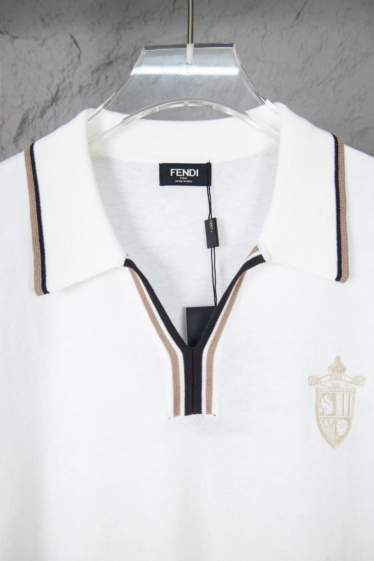 Fendi ホワイトFFジャカード ポロシャツ