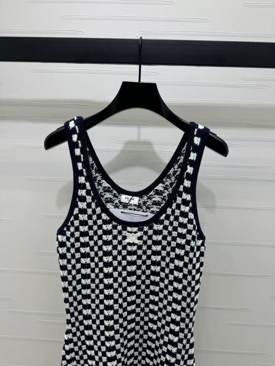 CELINE ミニスケータードレス / クロシェコットン