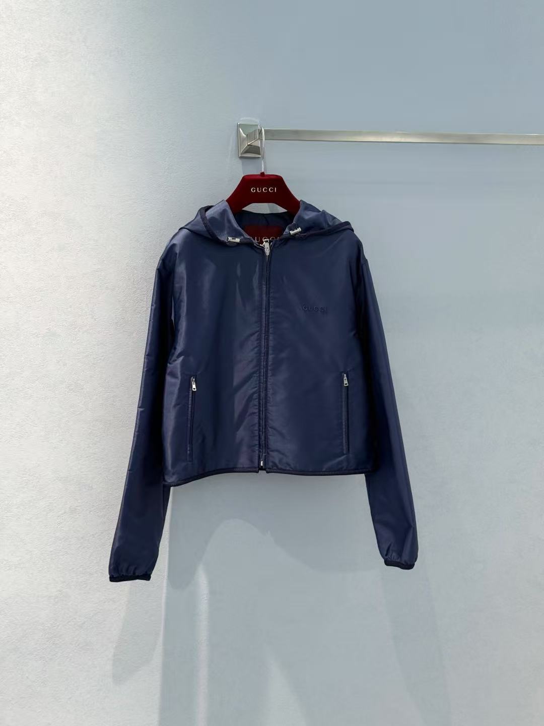 GUCCI メタル ロゴ ギャバジン ジャケット