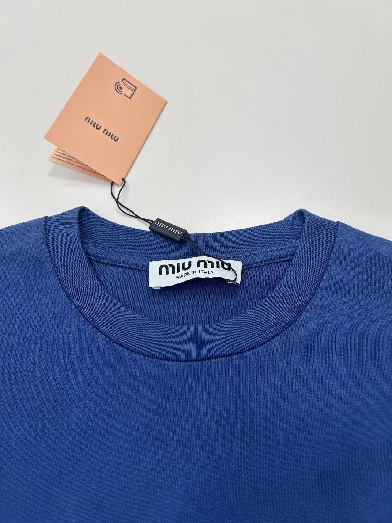 MIUMIU ガーメントダイ ジャージー 長袖Tシャツ